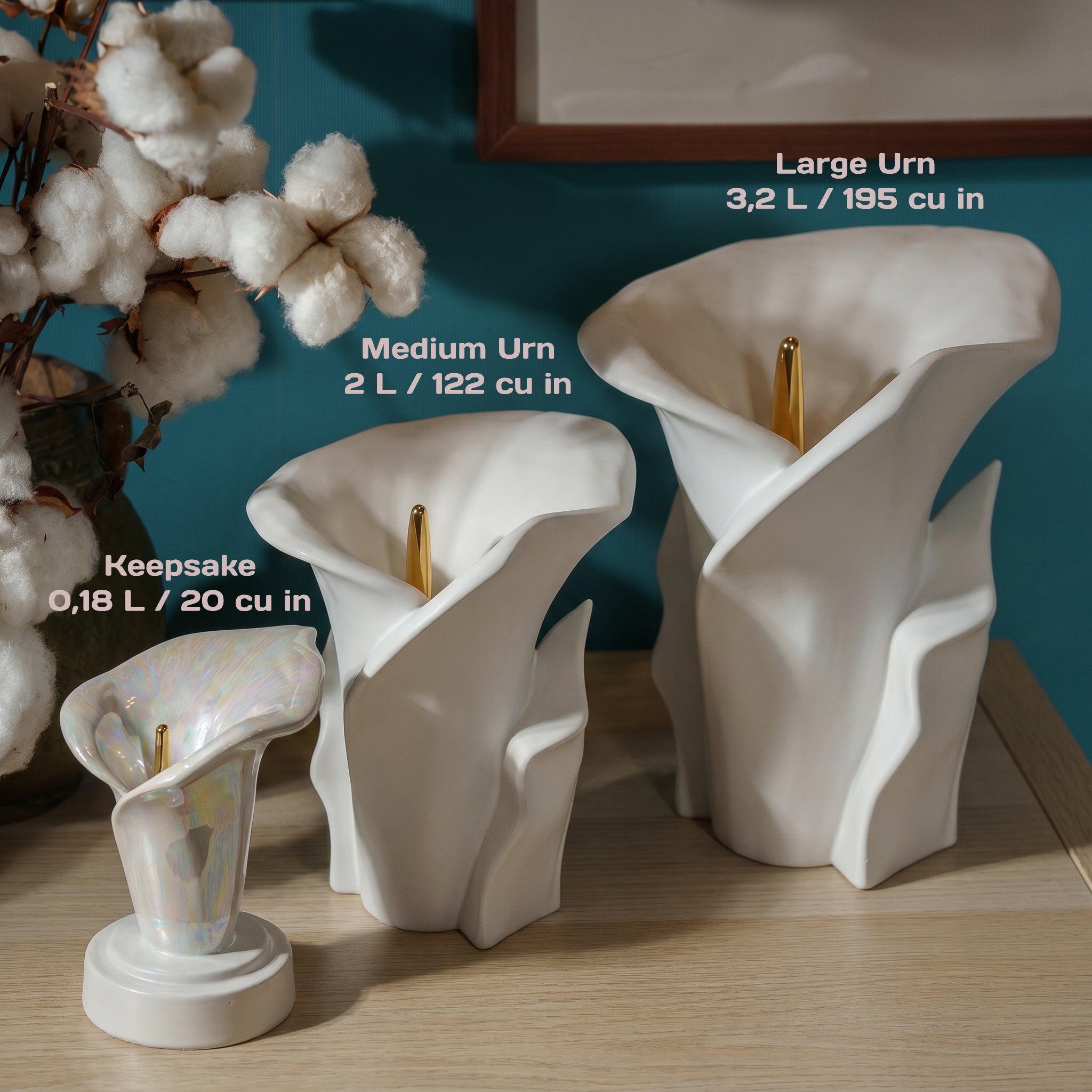 Calla Lily Keepsake Urn - Pearly White | Ceramic