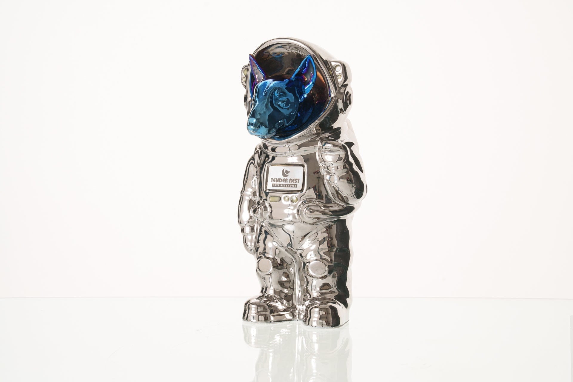 Pulvis Art Urns Pet Cremation Urn Platinum / Glossy Blue / No Dog Cremation Urn Bull Terrier - Customizable Figure | Pet Urn