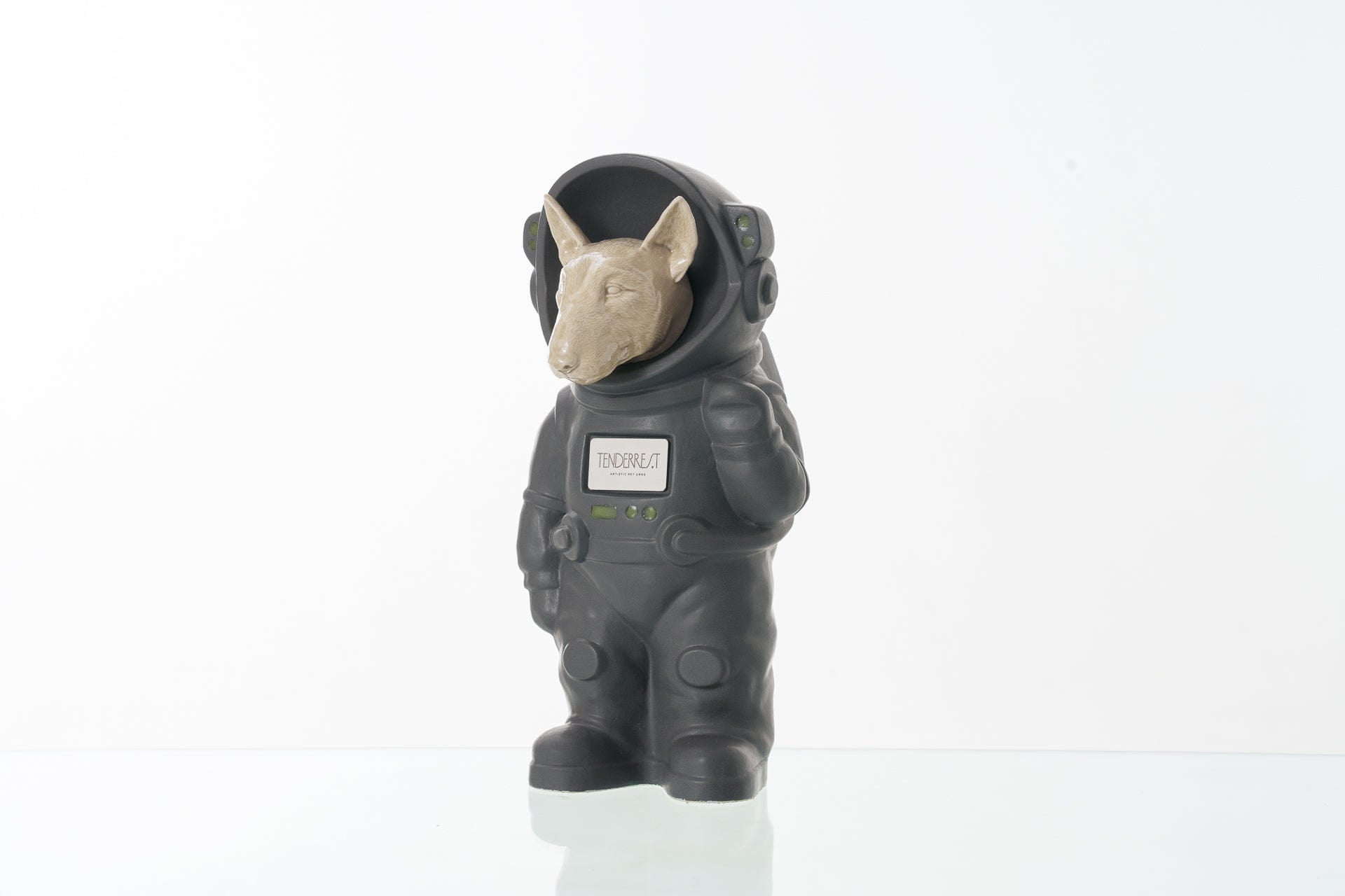 Pulvis Art Urns Pet Cremation Urn Gray Matte / Beige / No Dog Cremation Urn Bull Terrier - Customizable Figure | Pet Urn