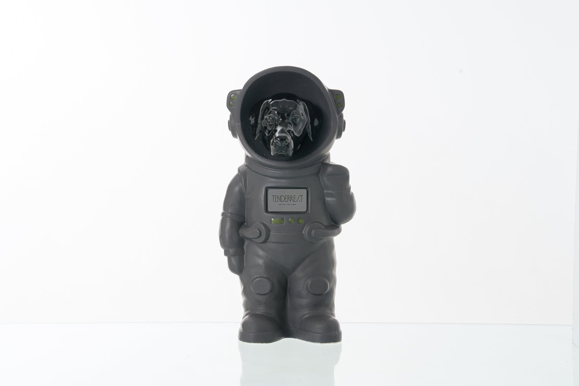 Pulvis Art Urns Pet Cremation Urn Gray Matte / Black / No Dog Cremation Urn Labrador - Customizable Figure | Handmade Pet Urn