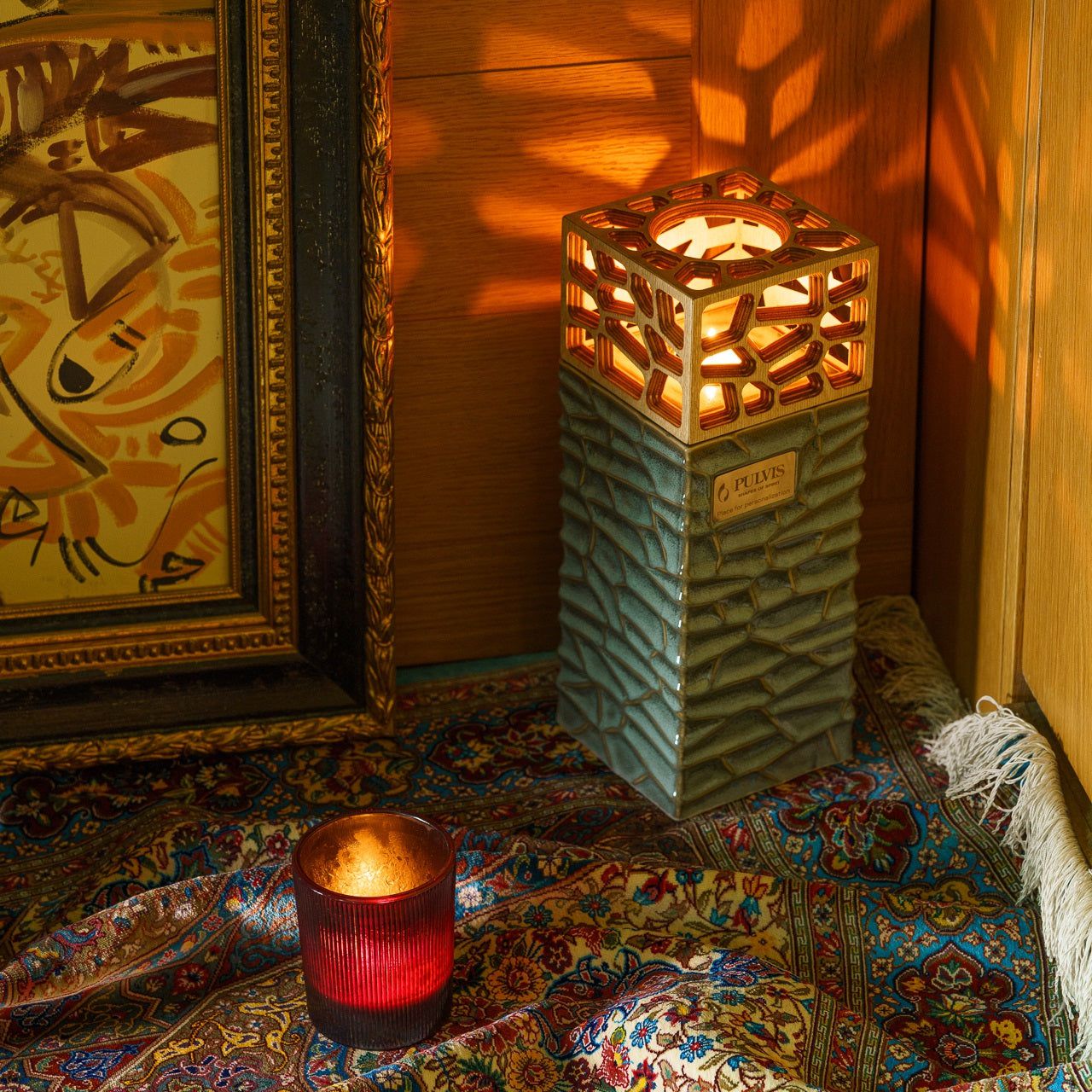 Cremation Urn for Ashes by Pulvis. EVerlasting Flame Memorial Urn