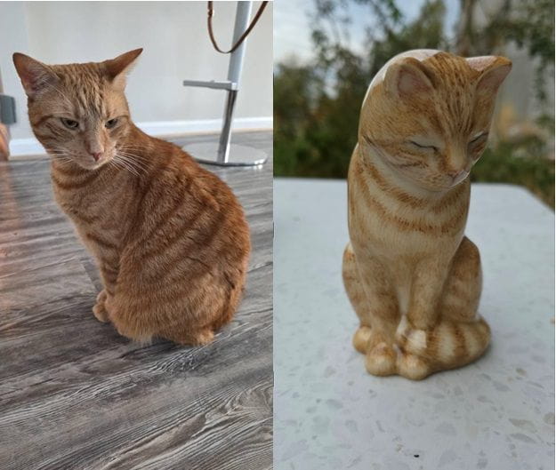 Pulvis Art Urns Custom Pet Urn Custom Decorated Pet Urn - Handmade | Neko - Mini Sitting Cat | Ceramic Pet Urn