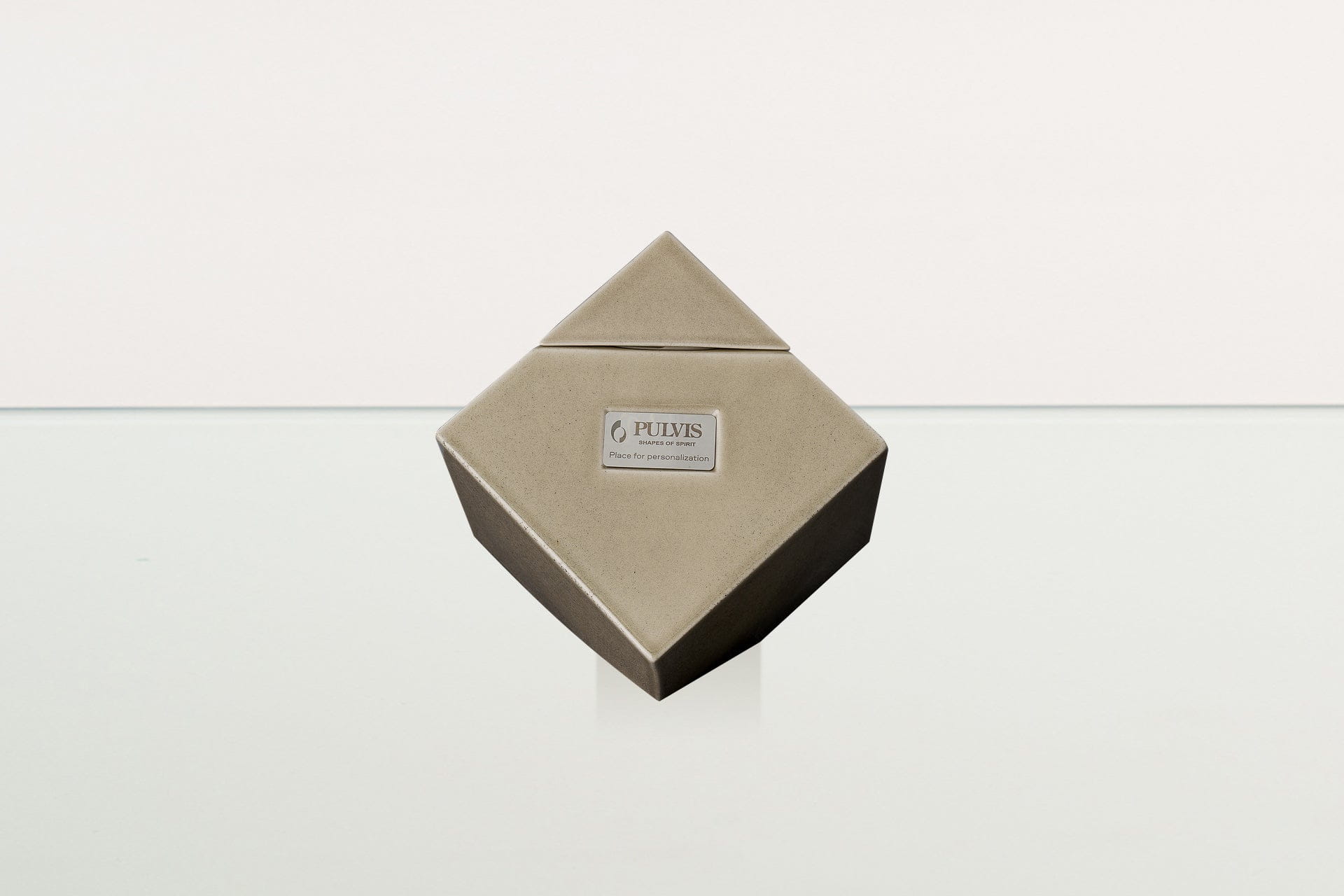 Abstract Handmade Cremation Urn for Ashes - Large | Beige Grey | Ceramic Urn - Pulvis Art Urns