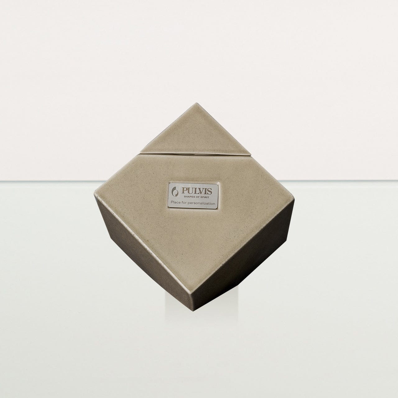 Abstract Handmade Cremation Urn for Ashes - Large | Beige Grey | Ceramic Urn - Pulvis Art Urns