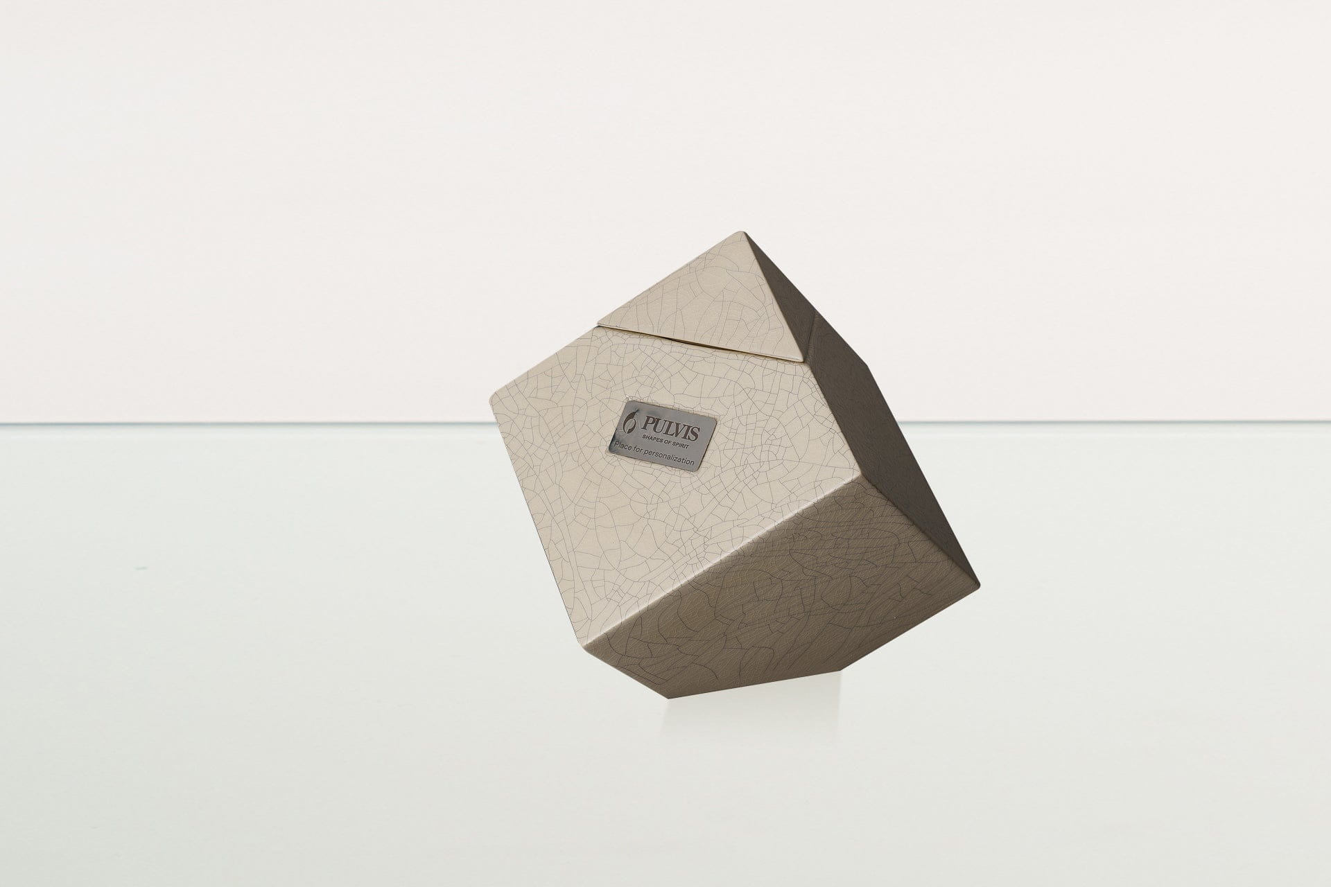 Abstract Handmade Cremation Urn for Ashes - Large | Craquelure | Ceramic Urn - Pulvis Art Urns