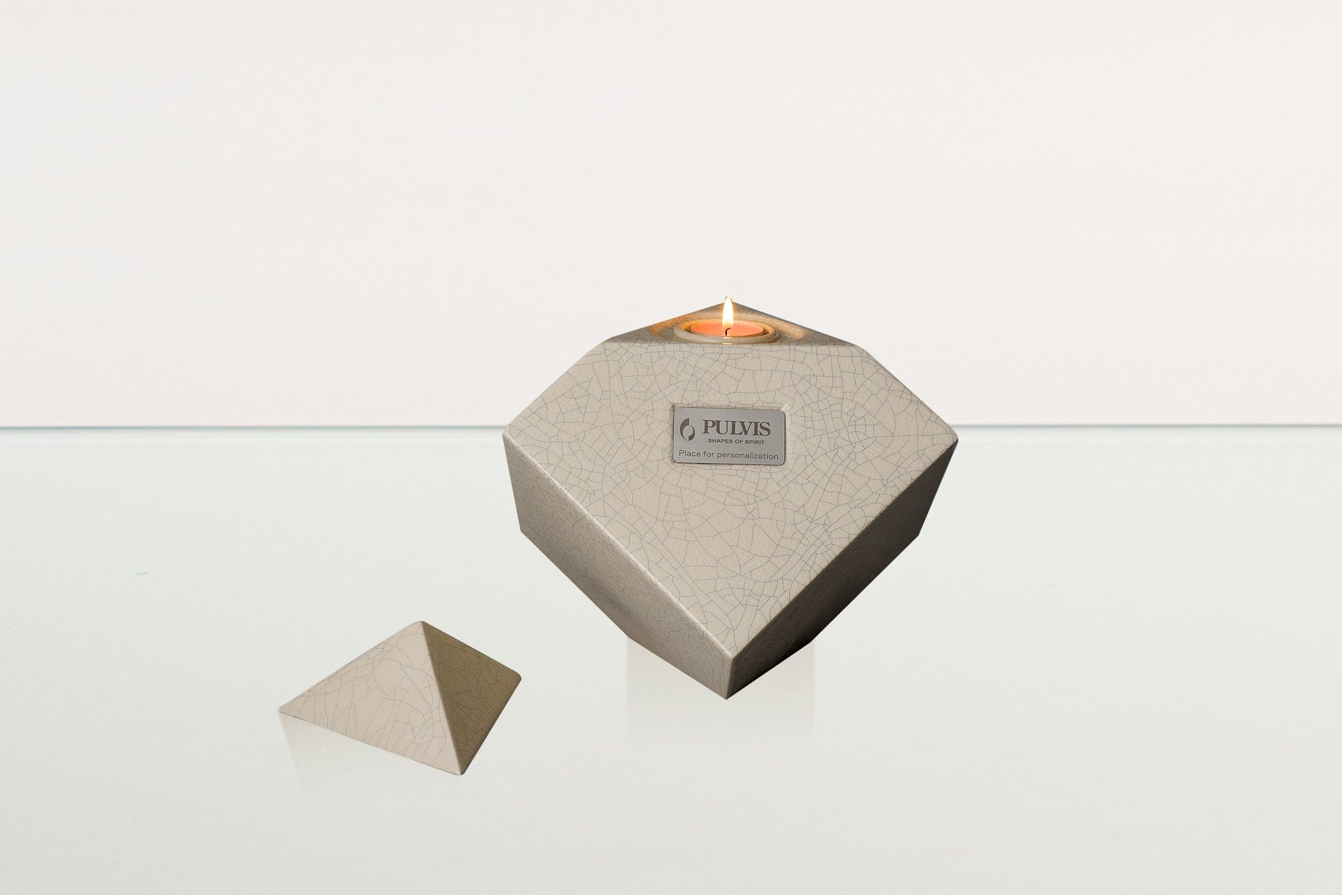 Abstract Handmade Cremation Urn for Ashes - Large | Craquelure | Ceramic Urn - Pulvis Art Urns