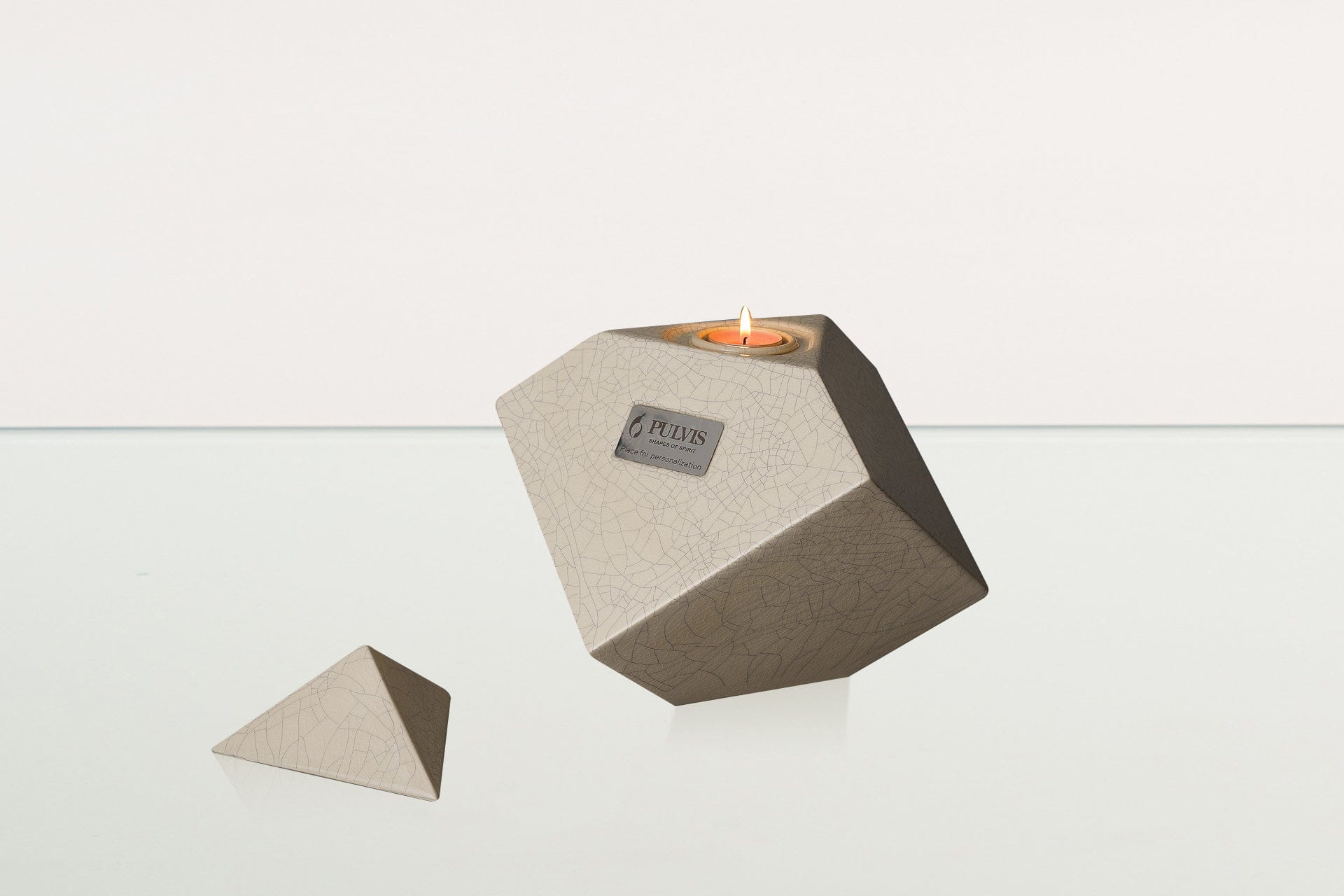 Abstract Handmade Cremation Urn for Ashes - Large | Craquelure | Ceramic Urn - Pulvis Art Urns