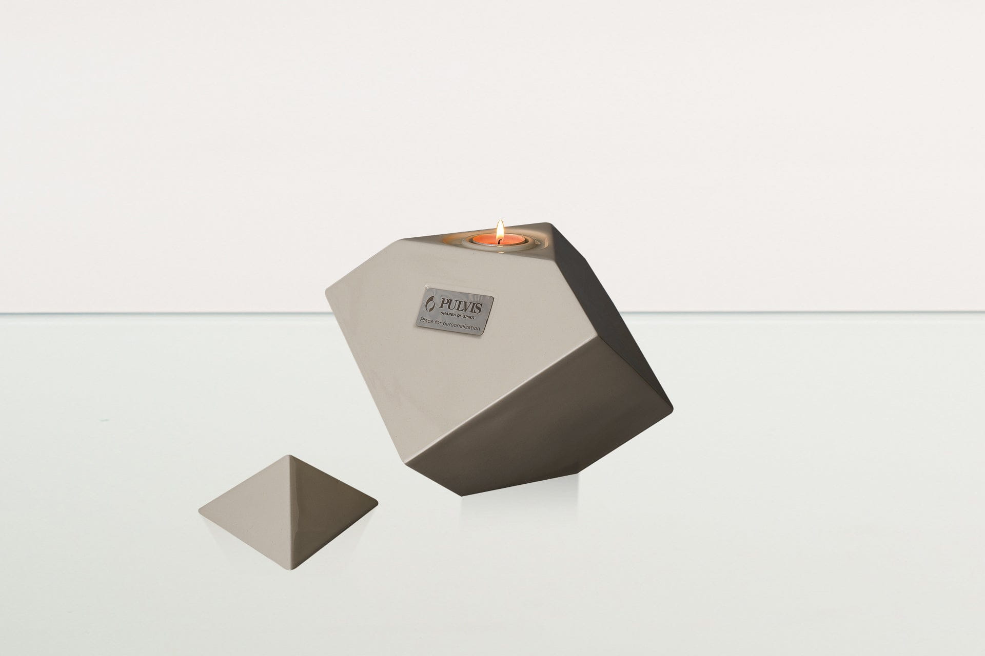 Abstract Handmade Cremation Urn for Ashes - Large | Off-white | Ceramic Urn - Pulvis Art Urns