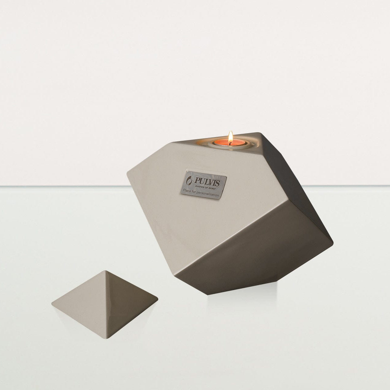 Abstract Handmade Cremation Urn for Ashes - Large | Off-white | Ceramic Urn - Pulvis Art Urns