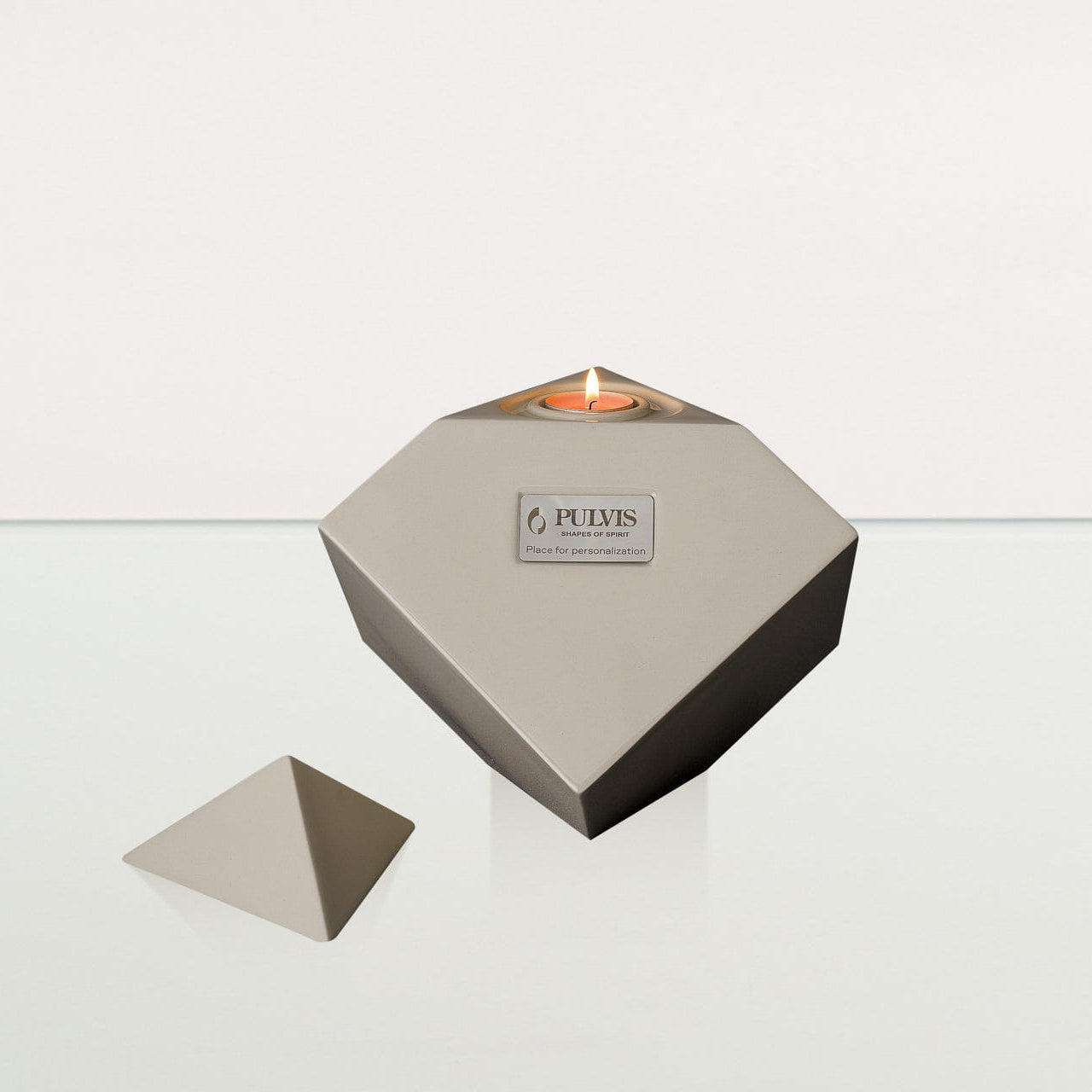 Abstract Handmade Cremation Urn for Ashes - Large | Off-white | Ceramic Urn - Pulvis Art Urns