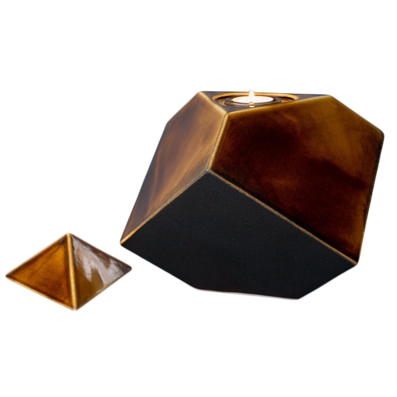 Abstract Handmade Cremation Urn for Ashes - Large | Rusty Brown | Ceramic - Pulvis Art Urns