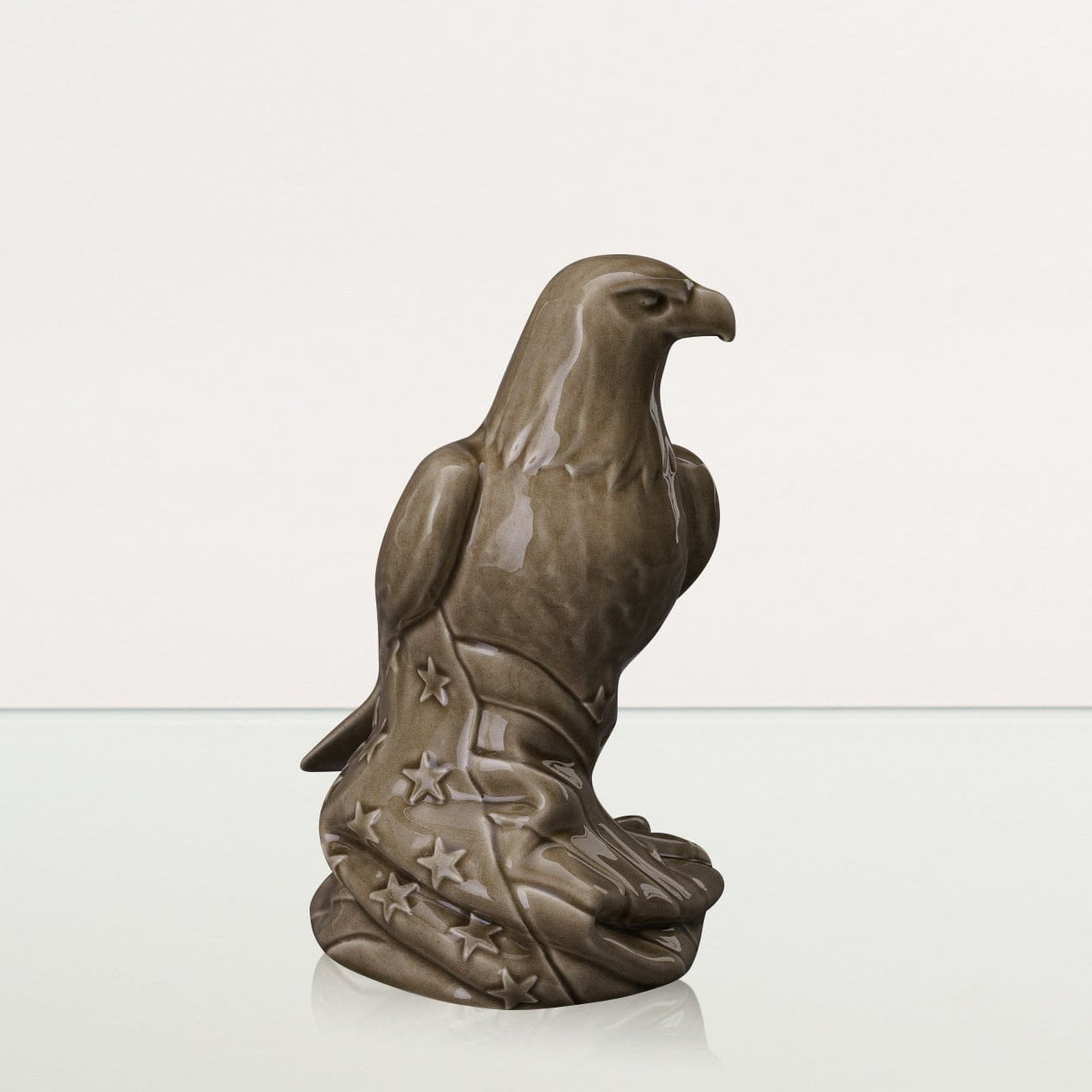 Aquilae Military Memorial For Cremation Ashes - Large | Beige Grey | Ceramic Urn - Pulvis Art Urns