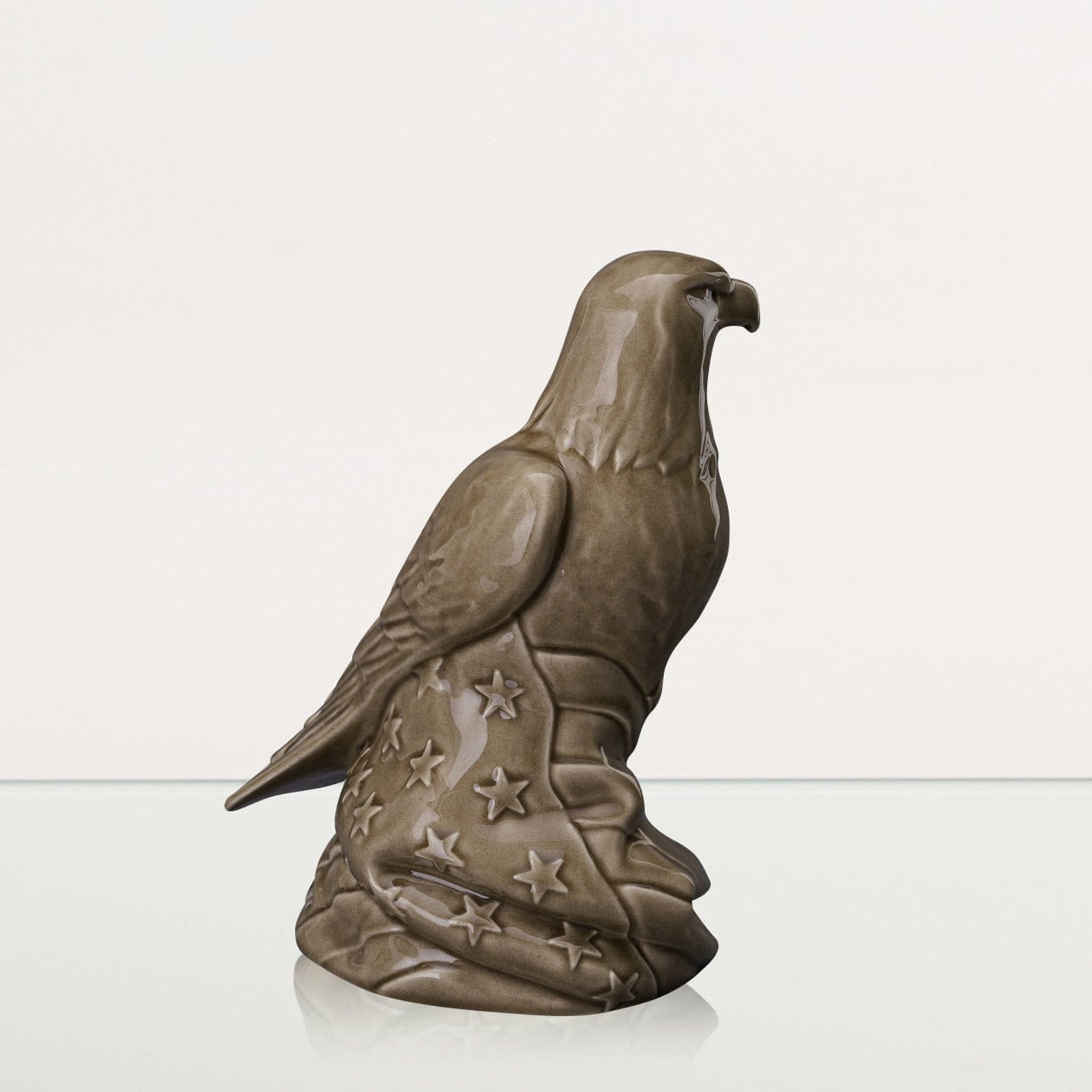 Aquilae Military Memorial For Cremation Ashes - Large | Beige Grey | Ceramic Urn - Pulvis Art Urns