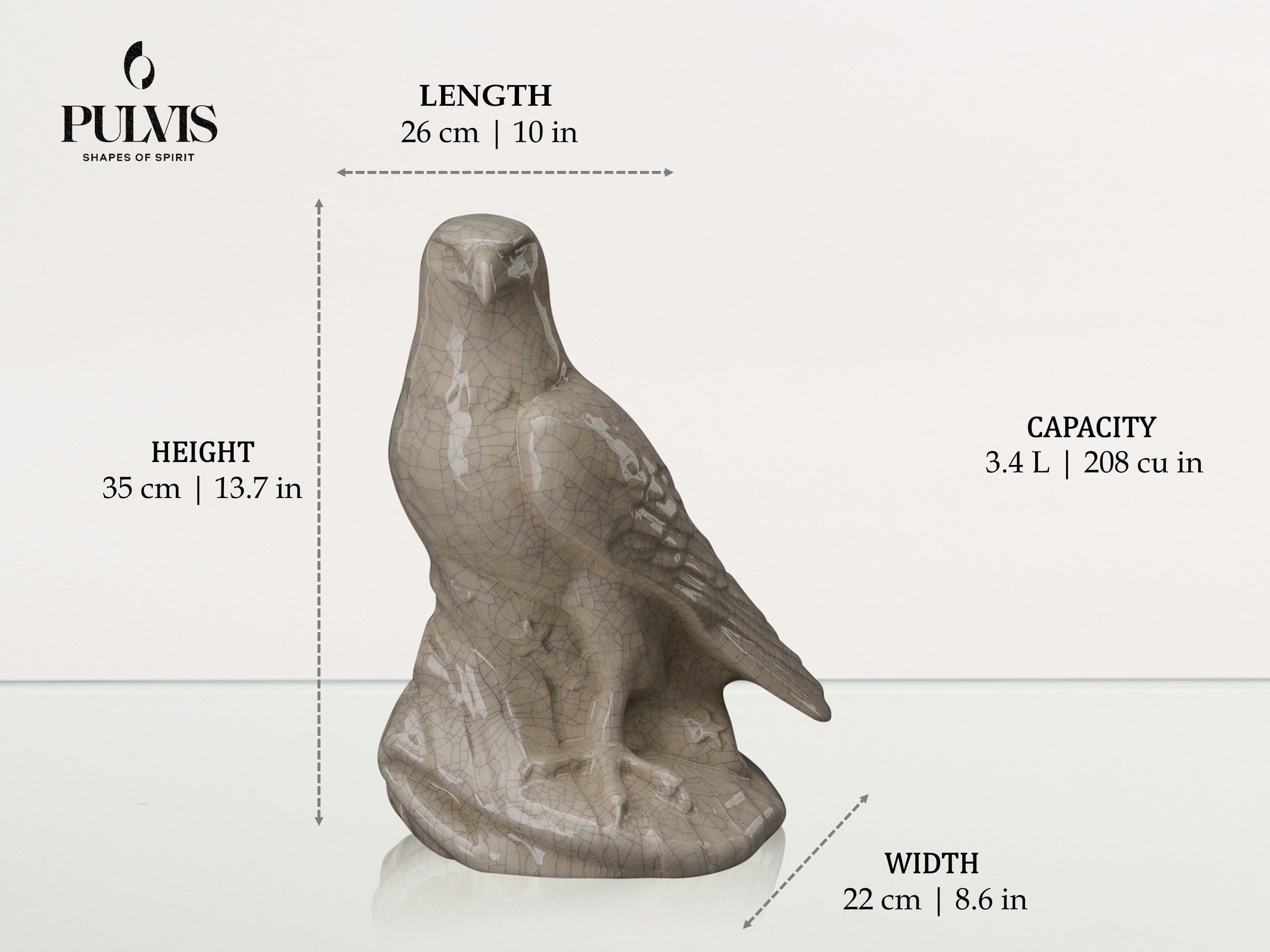 Pulvis Art Urns Adult Size Urn Aquilae Military Memorial For Cremation Ashes - Large | sizes