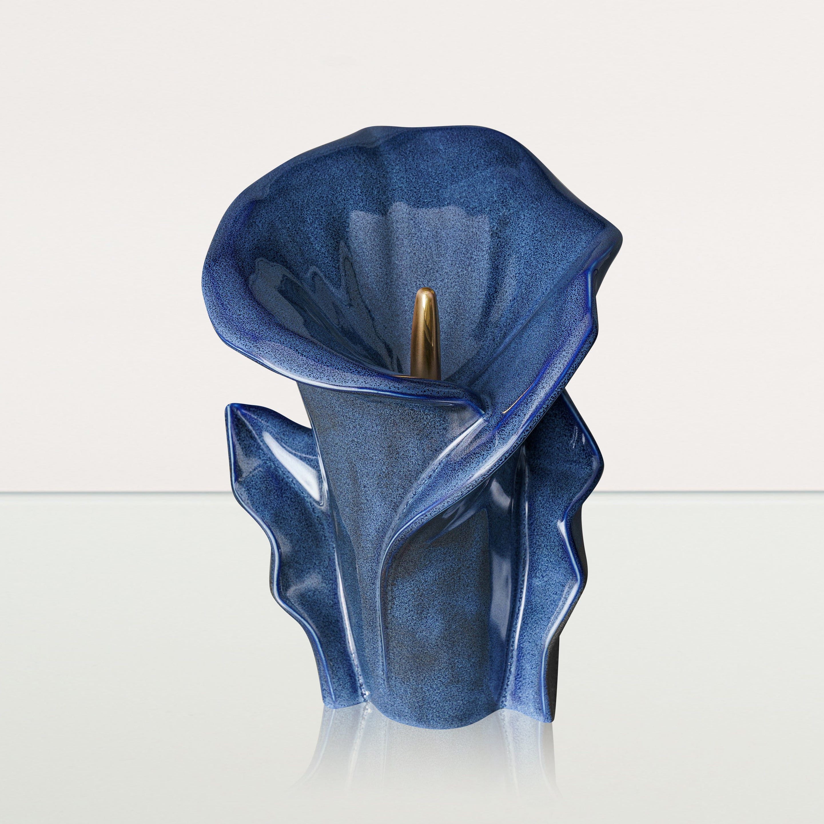 Calla Flower Memorial Urn for Ashes - Medium Urn | Blue Melange - Pulvis Art Urns