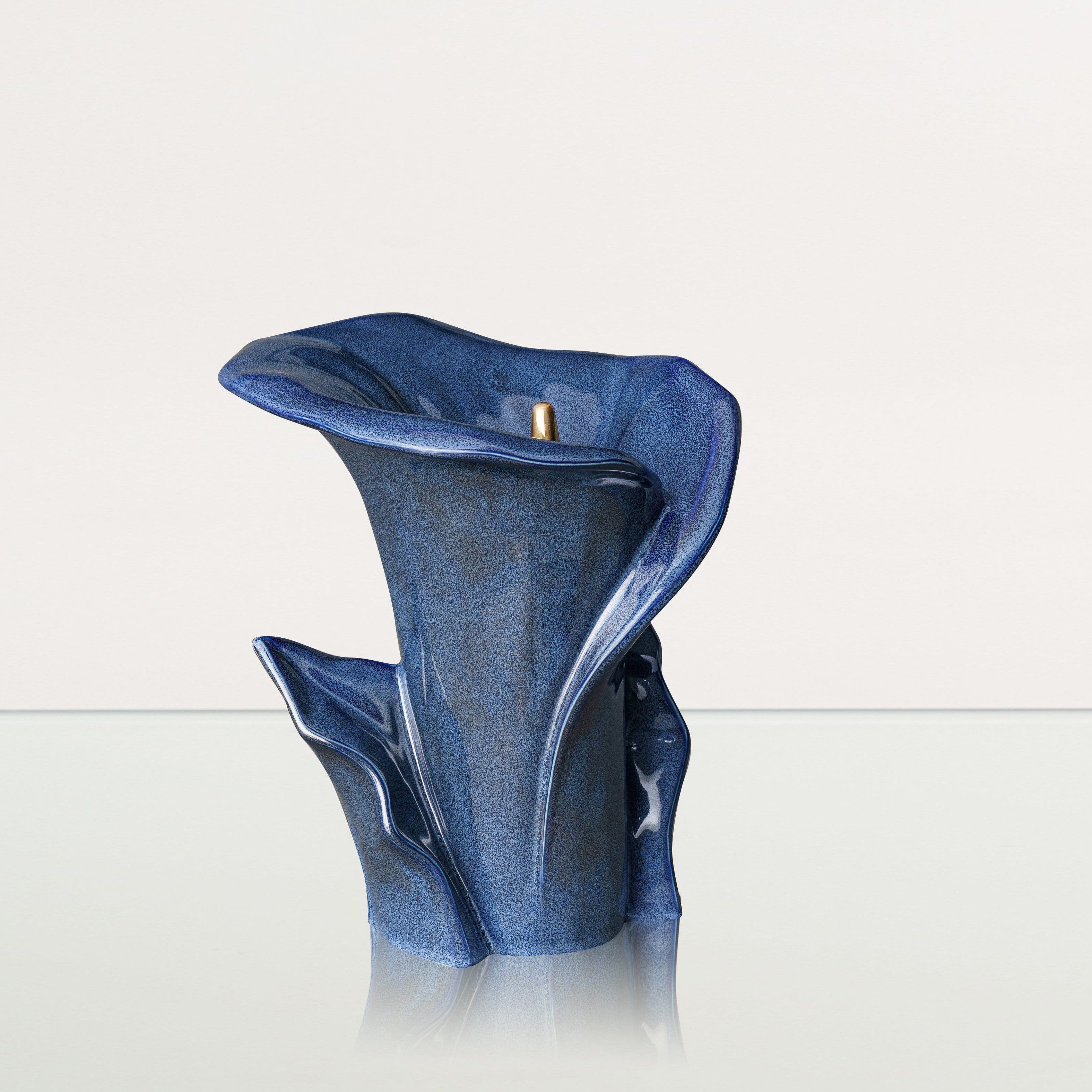 Calla Flower Memorial Urn for Ashes - Medium Urn | Blue Melange - Pulvis Art Urns