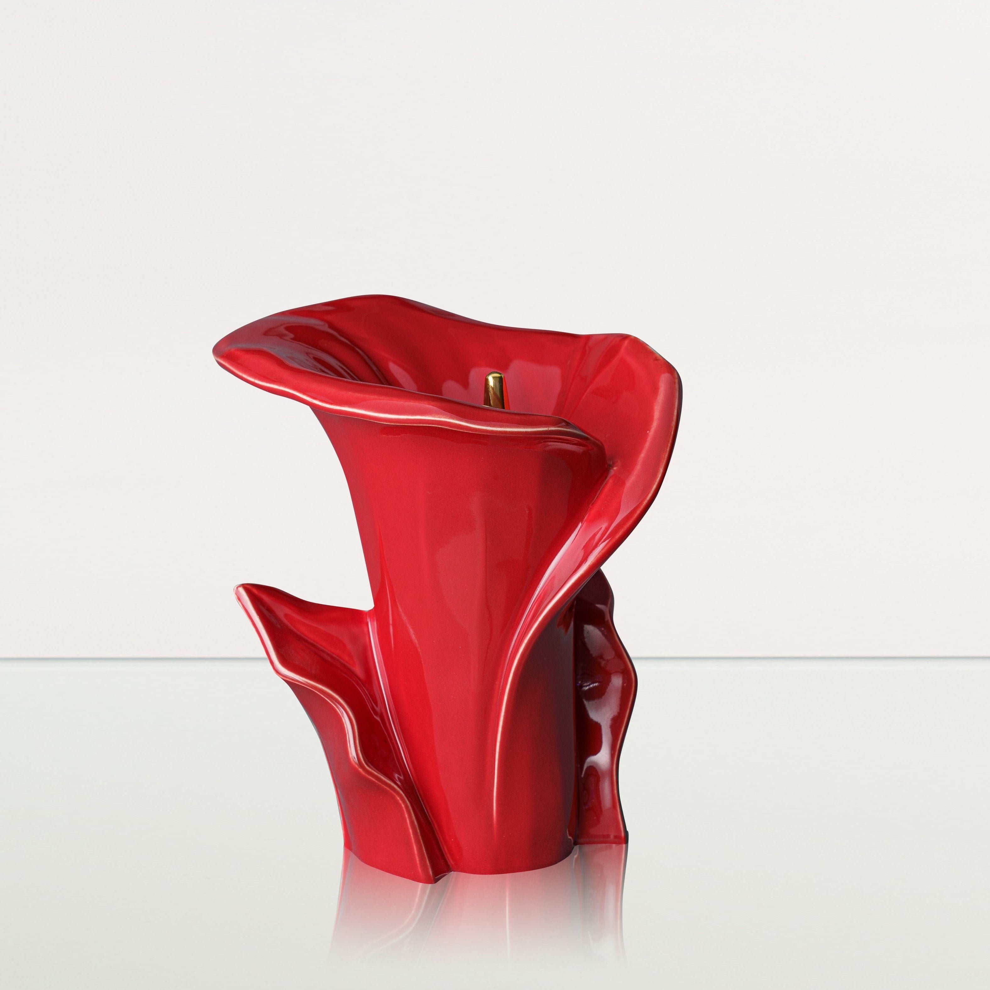 Calla Flower Memorial Urn for Ashes - Medium Urn | Red - Pulvis Art Urns