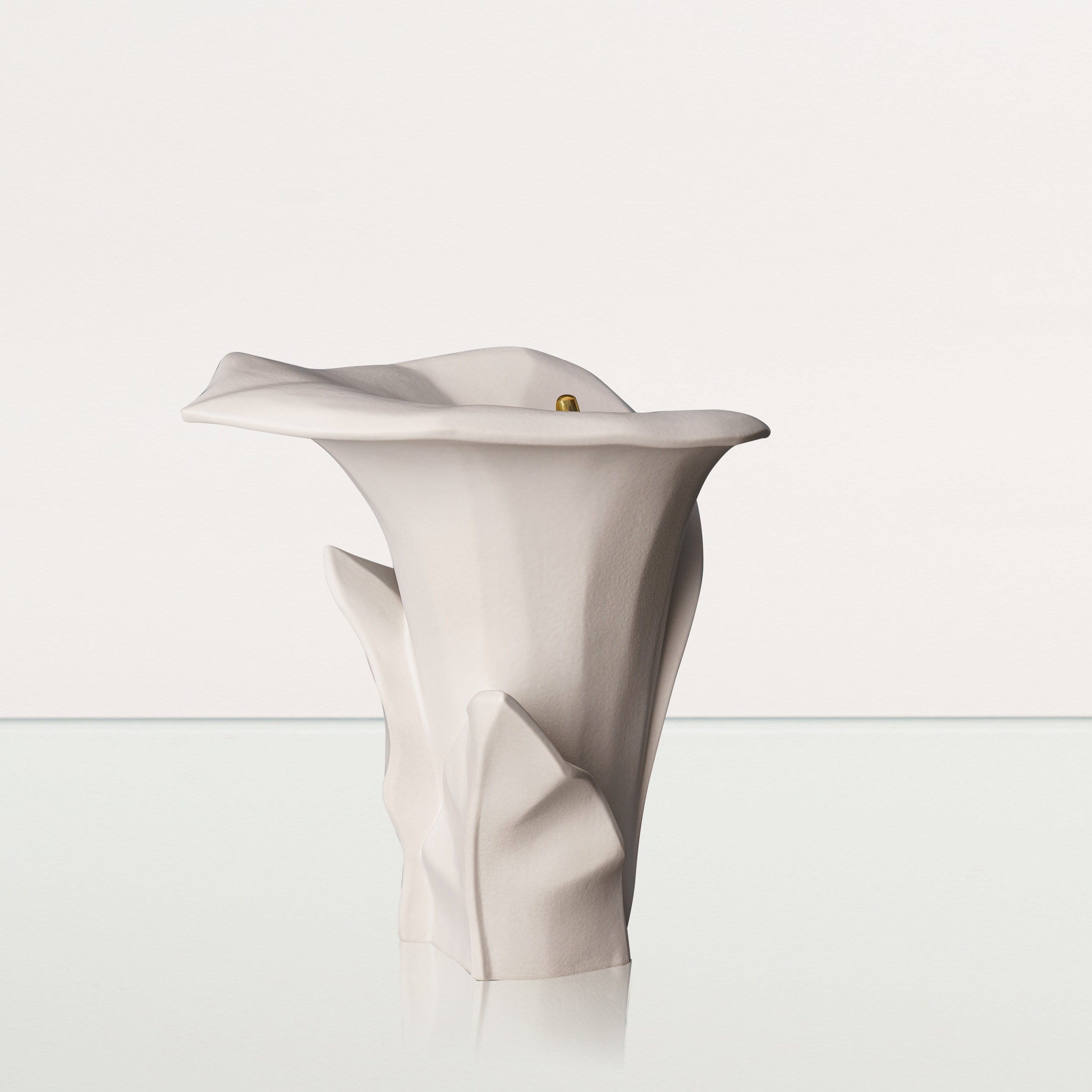 Calla Flower Memorial Urn for Ashes - Medium Urn | White Matte - Pulvis Art Urns