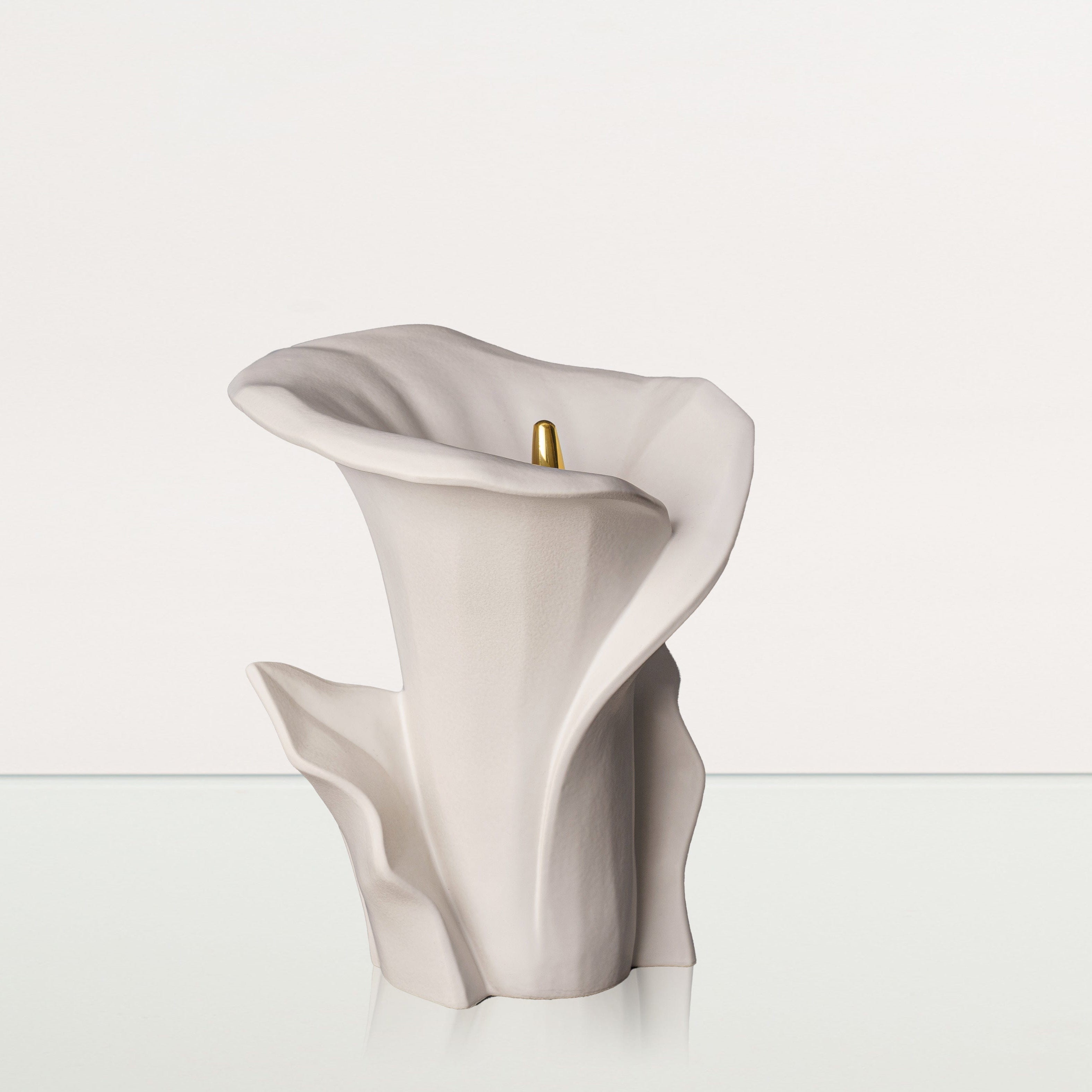 Calla Flower Memorial Urn for Ashes - Medium Urn | White Matte - Pulvis Art Urns