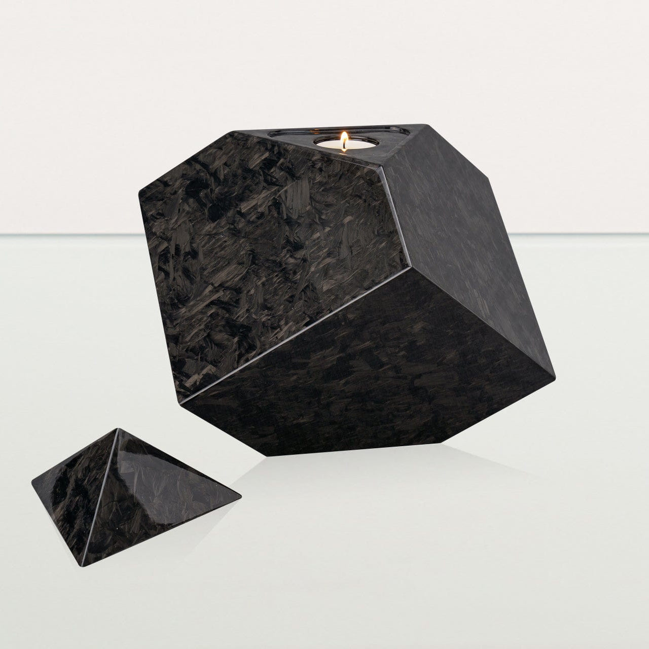 Carbon Fiber Cremation Urn "Abstract" - Forged Carbon Urn - Pulvis Art Urns