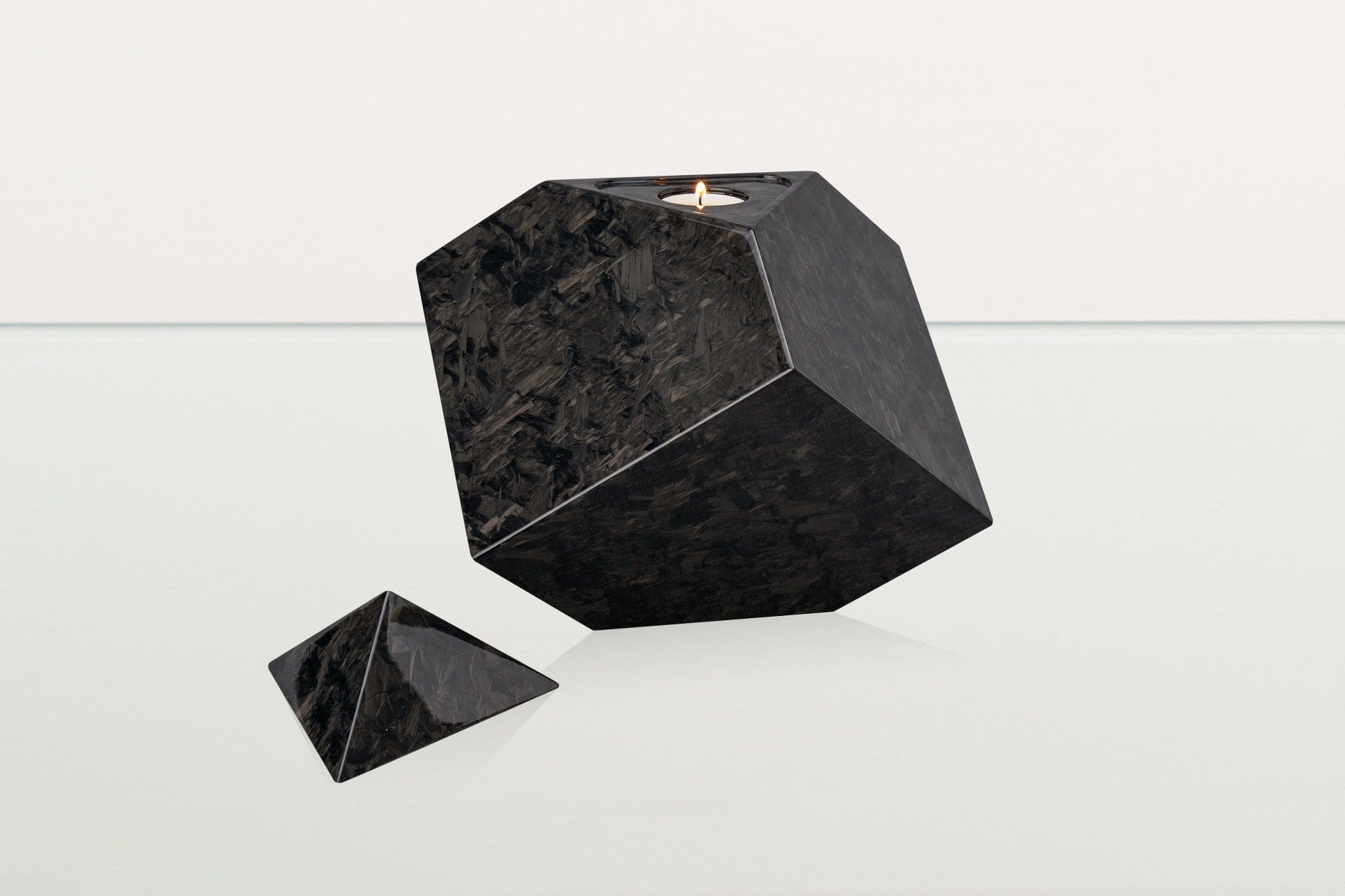 Carbon Fiber Cremation Urn "Abstract" - Forged Carbon Urn - Pulvis Art Urns