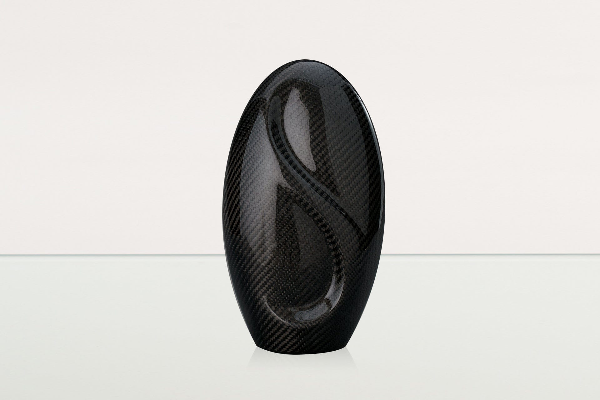 Carbon Fiber Cremation Urn "Eternity" - Twill Weave Carbon | Black | LED Candle - Pulvis Art Urns