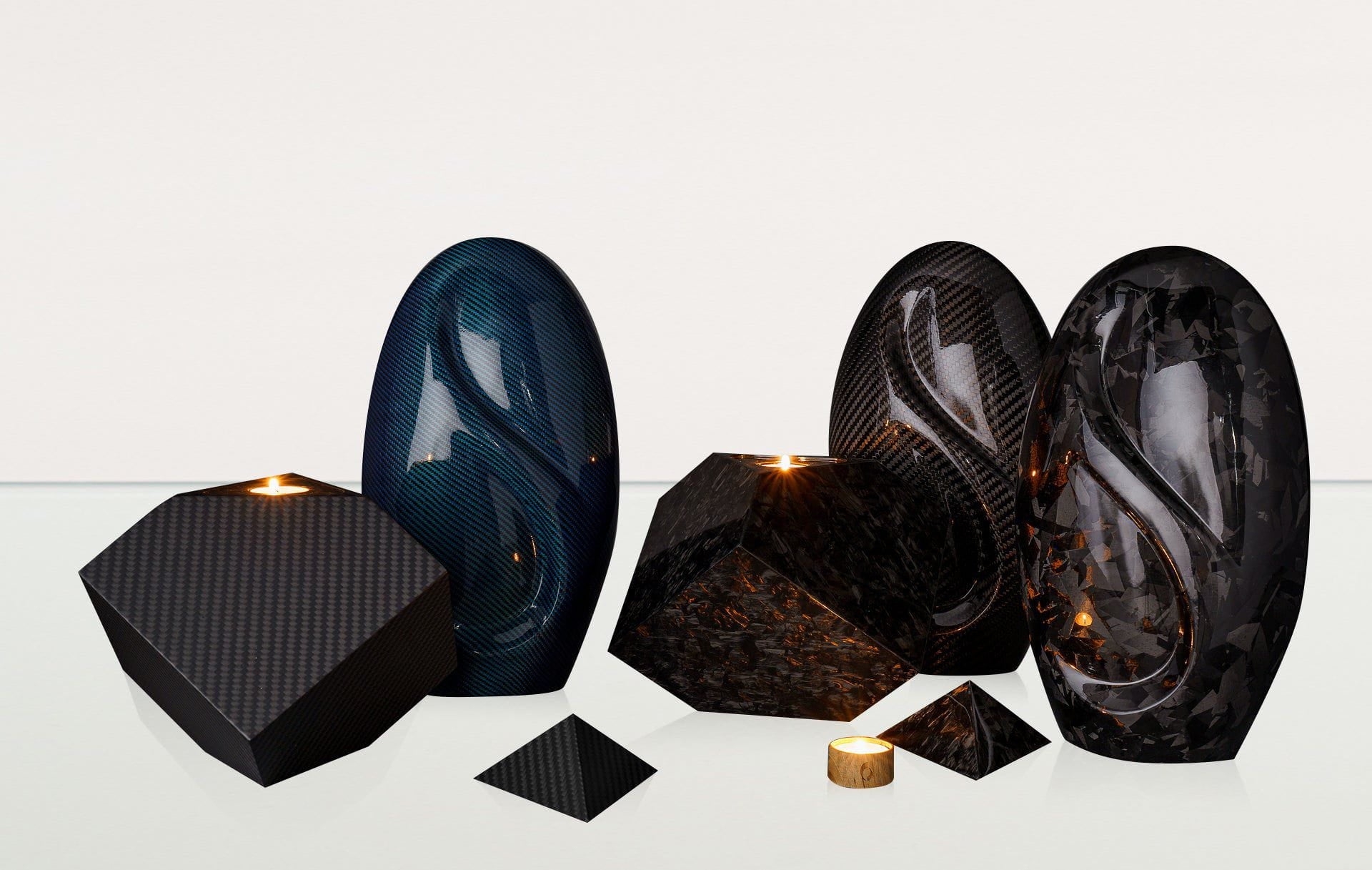 Carbon Fiber Cremation Urn "Abstract" - Forged Carbon Urn - Pulvis Art Urns