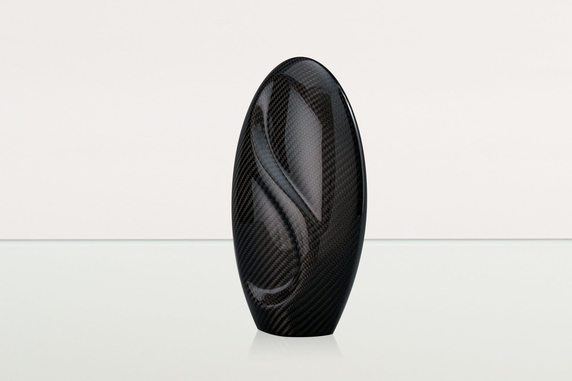 Carbon Fiber Cremation Urn "Eternity" - Twill Weave Carbon | Black Urn - Pulvis Art Urns