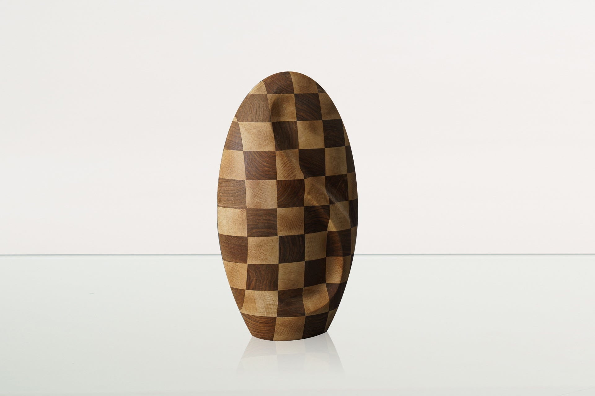 Checked Wooden Urn "Eternity" - Genuine Walnut & Beech Urn - Pulvis Art Urns