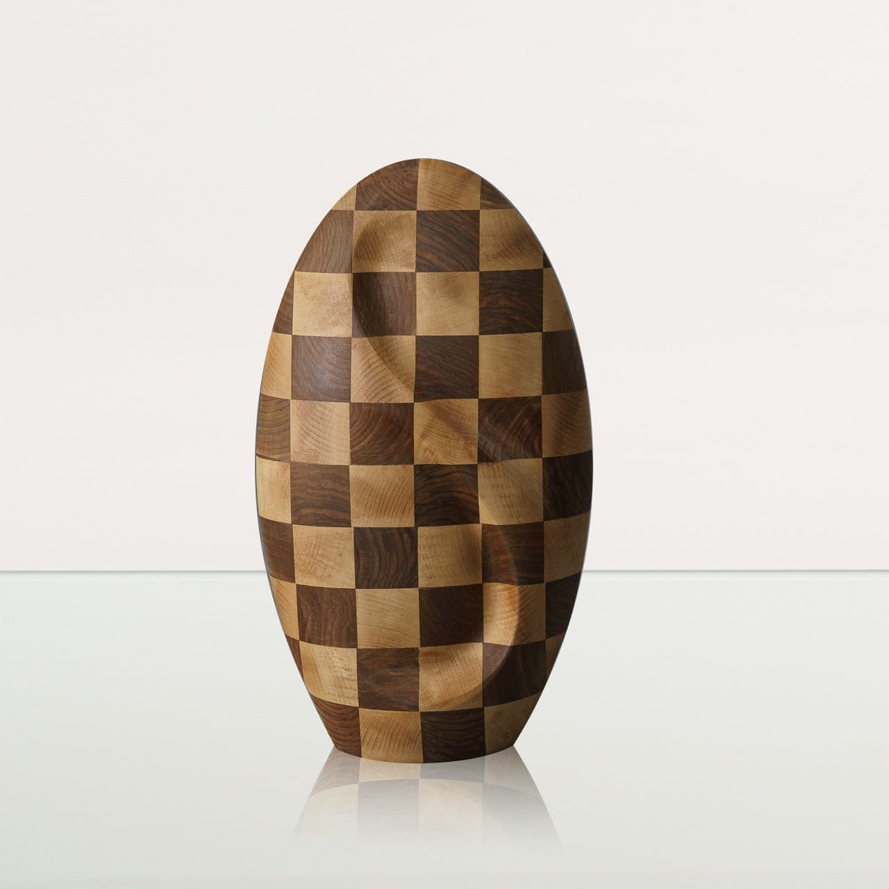 Checked Wooden Urn "Eternity" - Genuine Walnut & Beech Urn - Pulvis Art Urns