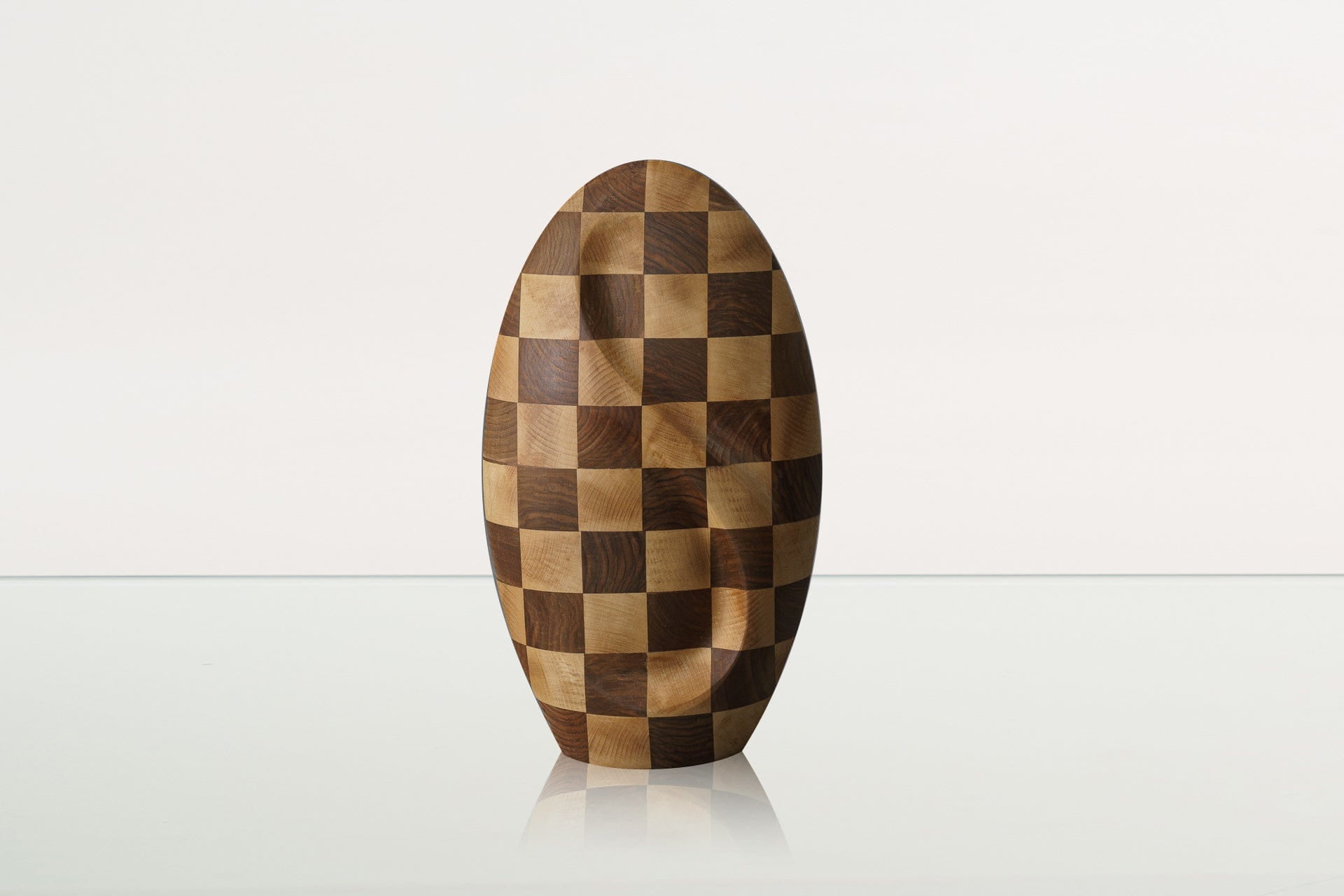 Checked Wooden Urn "Eternity" - Genuine Walnut & Beech Urn - Pulvis Art Urns