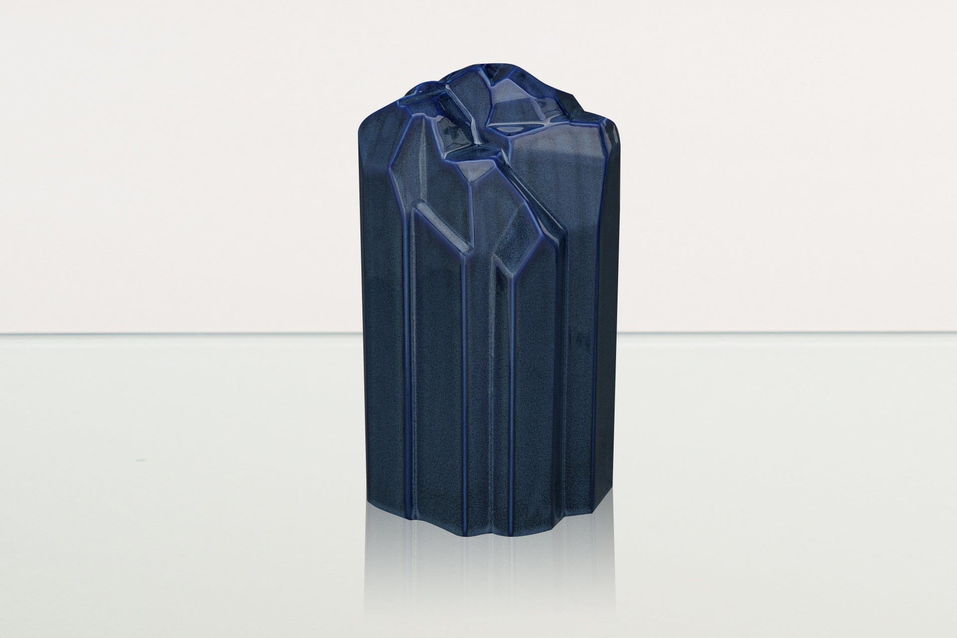 Cremation Candle Urn for Ashes "Heart" - Large | Blue Melange | Ceramic Urn - Pulvis Art Urns