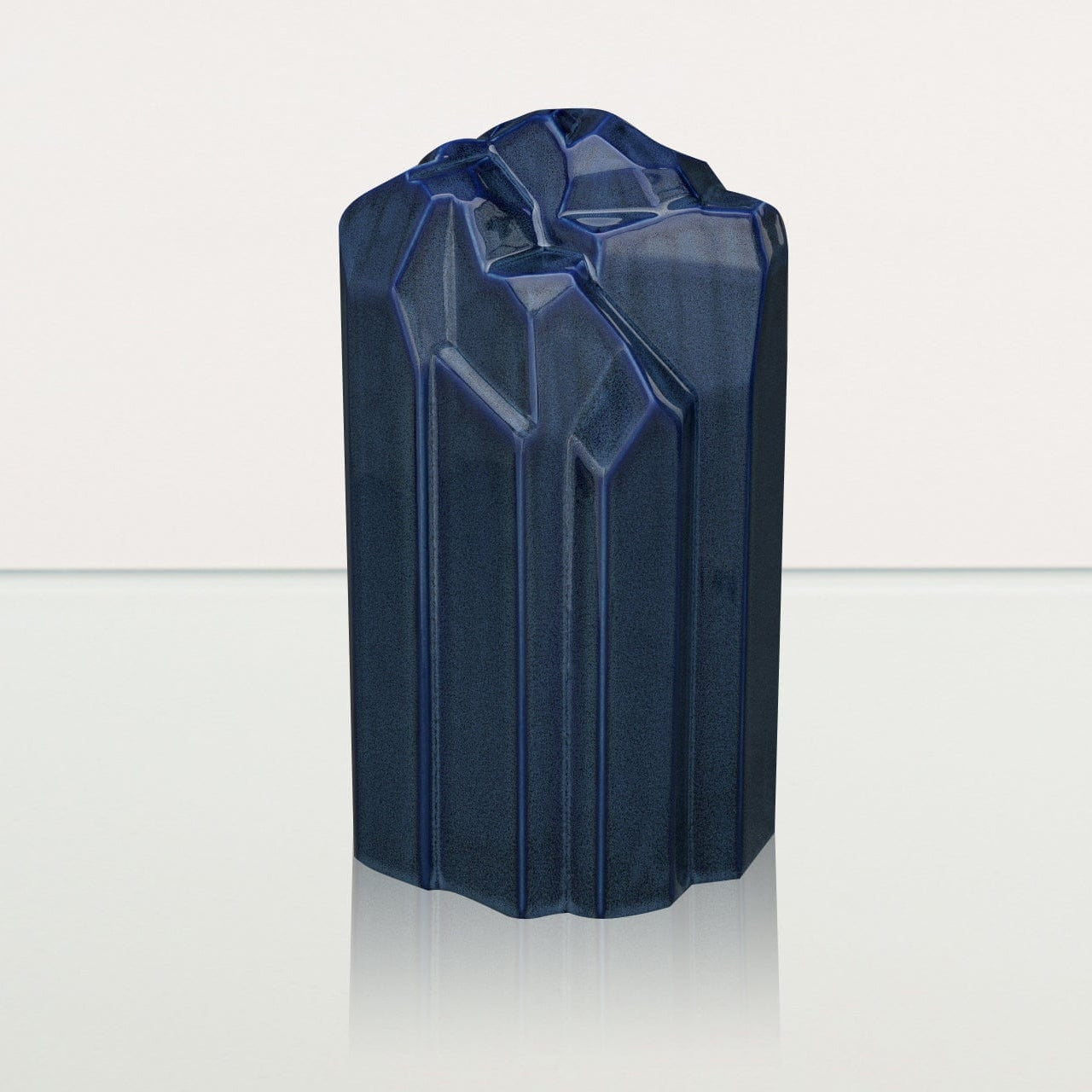 Cremation Candle Urn for Ashes "Heart" - Large | Blue Melange | Ceramic Urn - Pulvis Art Urns