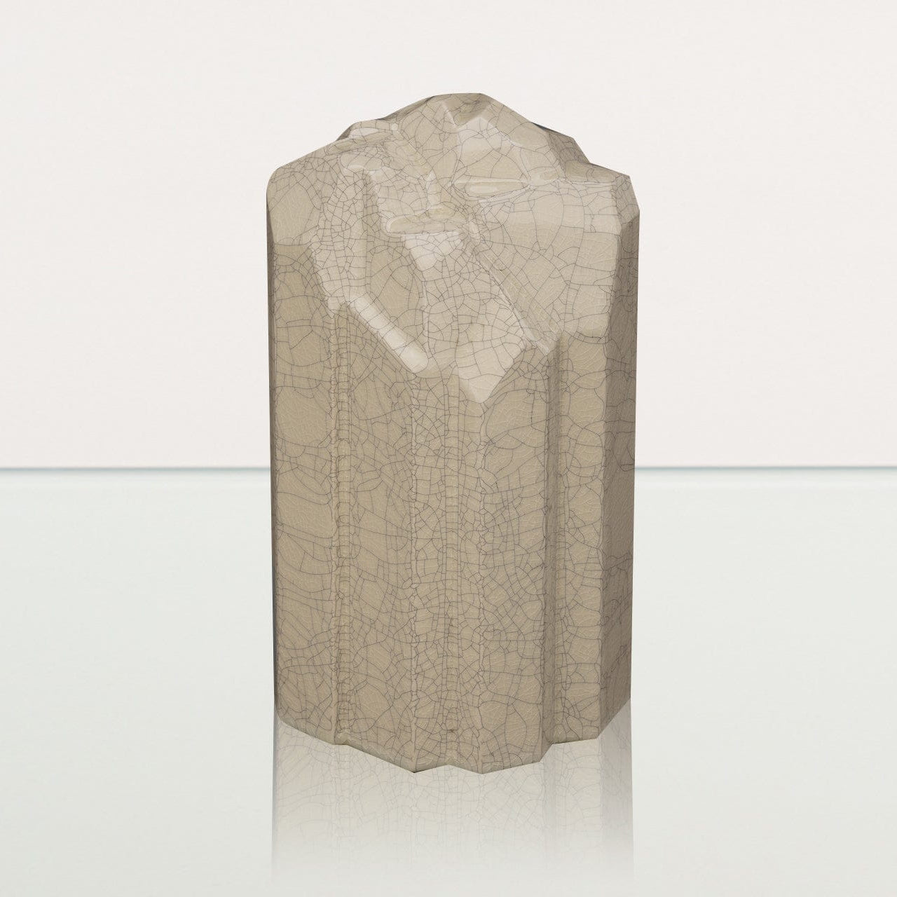 Cremation Candle Urn for Ashes "Heart" - Large | Craquelure | Ceramic Urn - Pulvis Art Urns