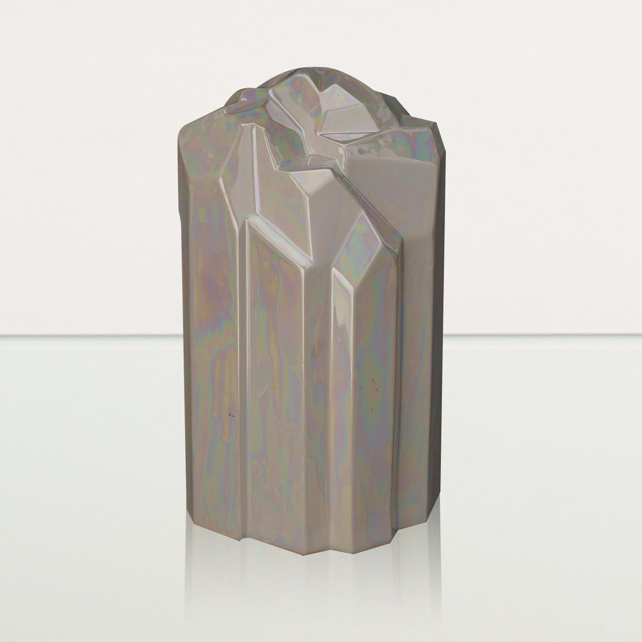 Cremation Candle Urn for Ashes "Heart" - Large | Pearly White | Ceramic Urn - Pulvis Art Urns