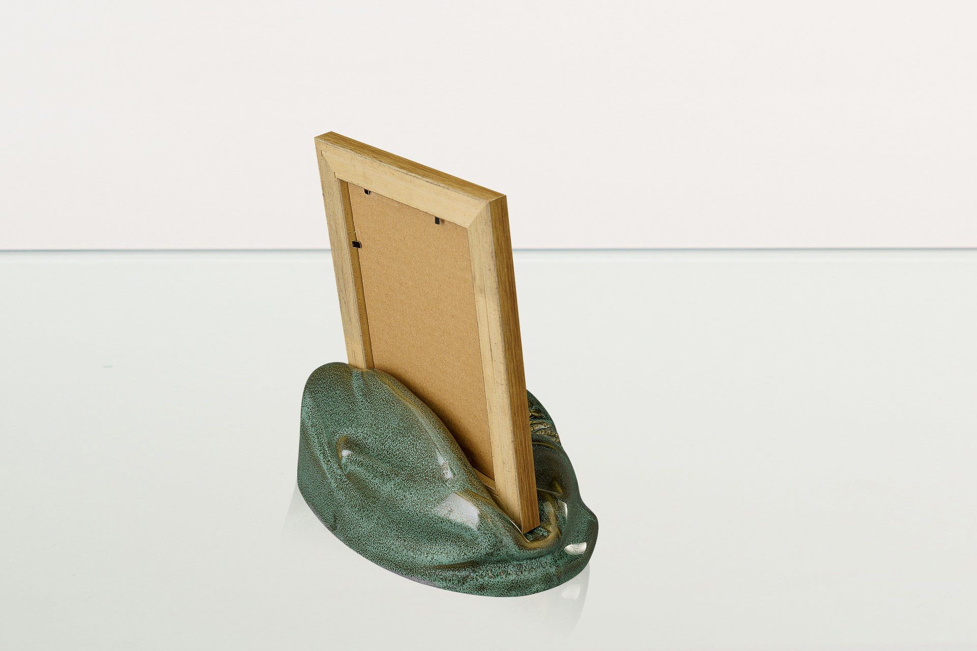 Cremation Urn "Cozy" - Oily Green Melange | Ceramic Picture Frame Urn - Pulvis Art Urns