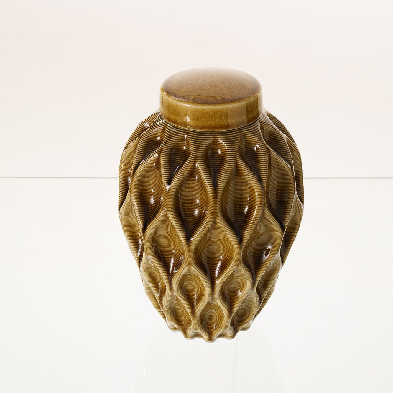 Cremation Urn "Echo" - 3D Printed Ceramic Urn | Dark Sand | Large - Pulvis Art Urns