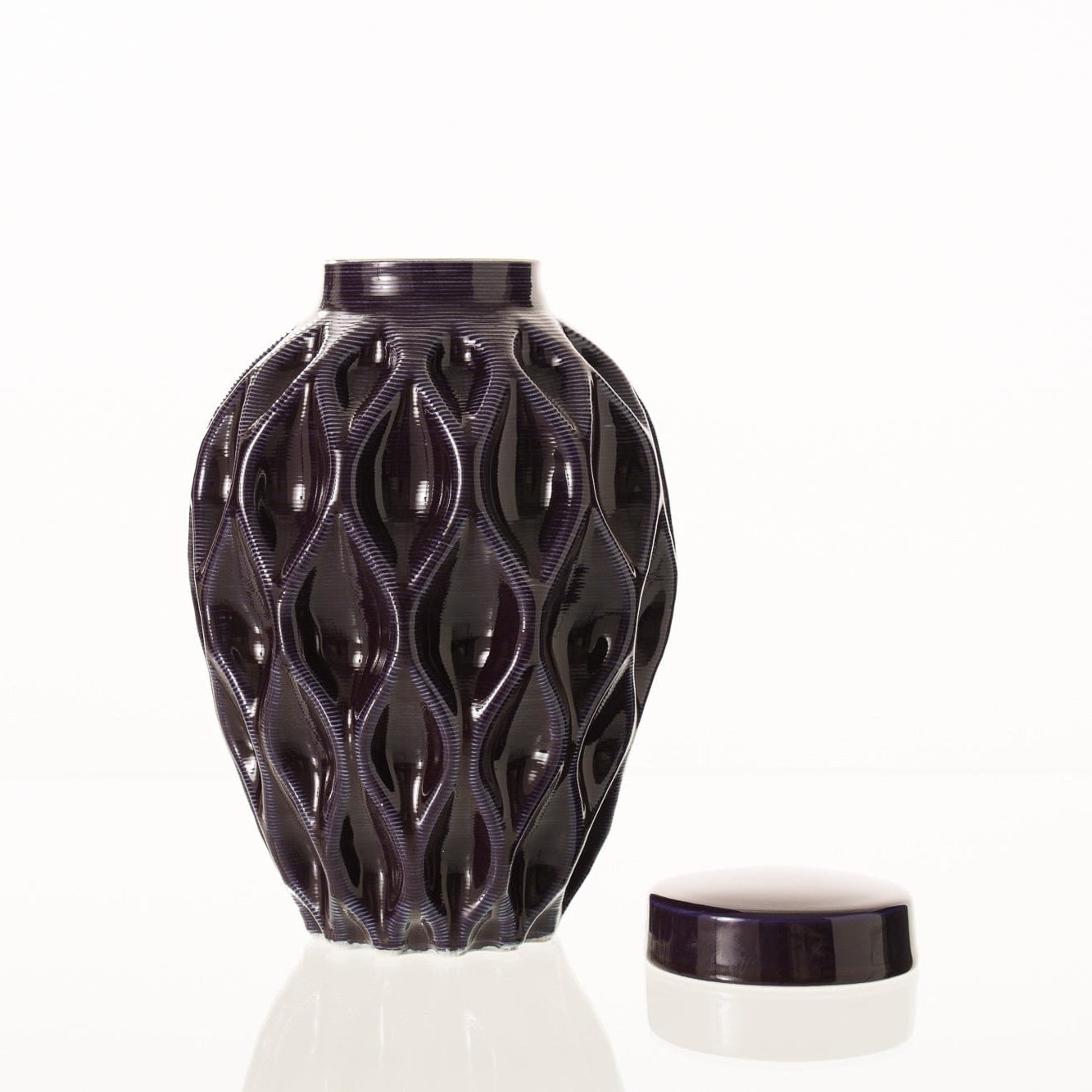 Cremation Urn "Echo" - 3D Printed Ceramic Urn | Violet | Large - Pulvis Art Urns