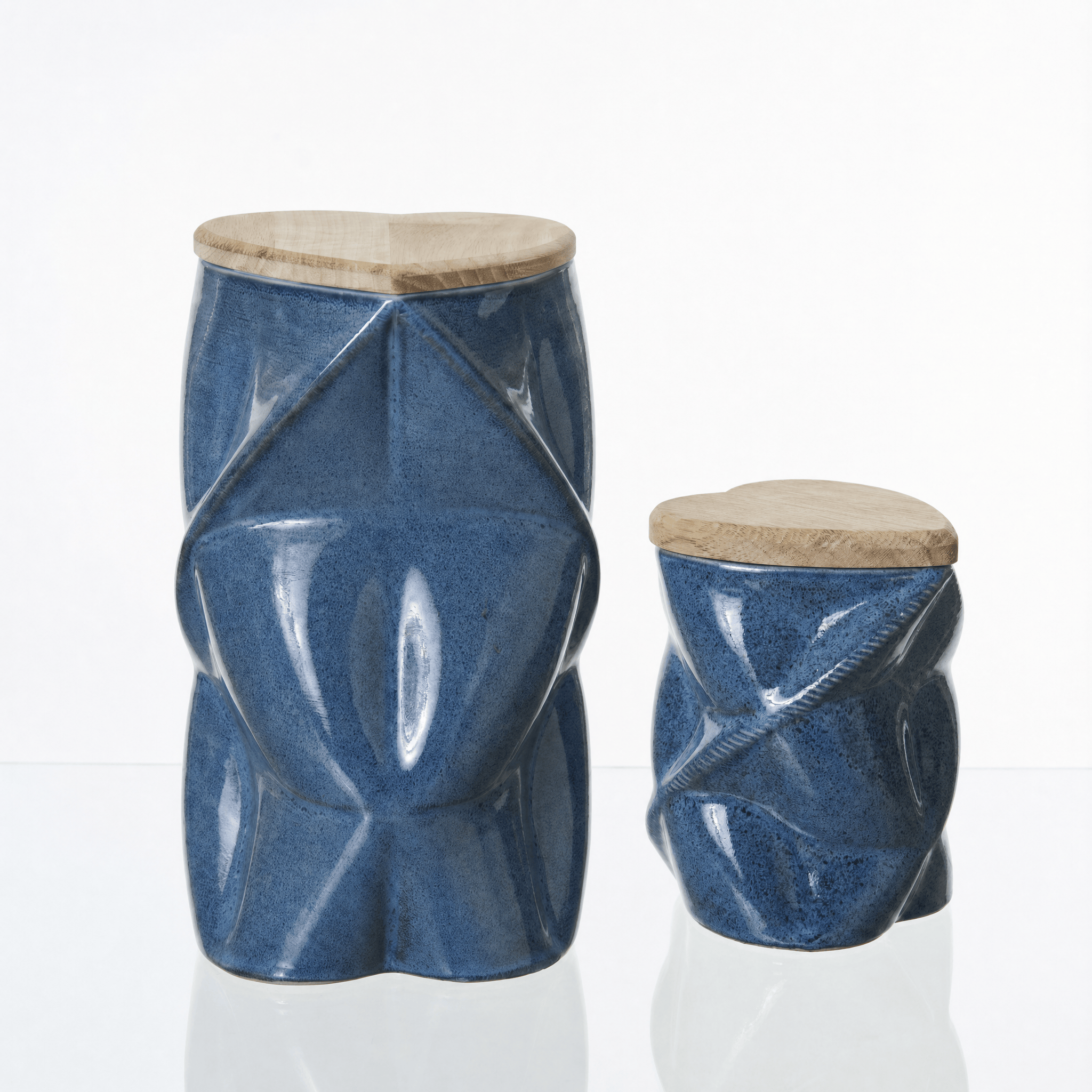 Pulvis Art Urns Adult Size Urn Cremation Urn "Nexus" - 3D Printed Ceramic Urn | Blue Melange | Keepsake