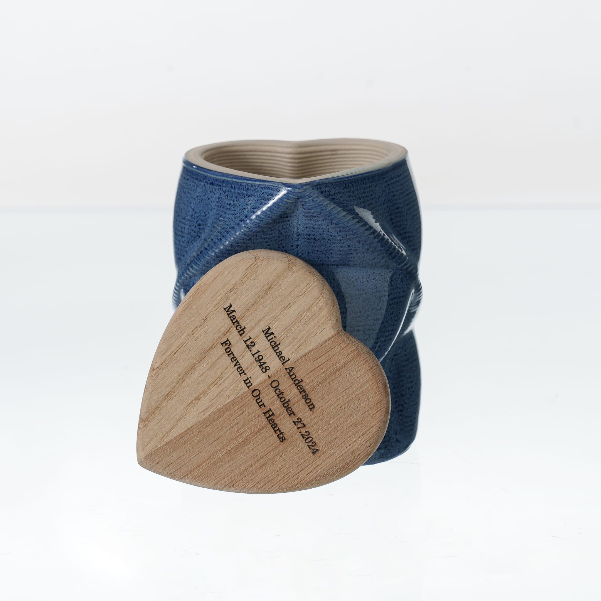 Pulvis Art Urns - Small Size Urn -Cremation Urn "Nexus" - 3D Printed Ceramic Urn | Blue Melange | Keepsake