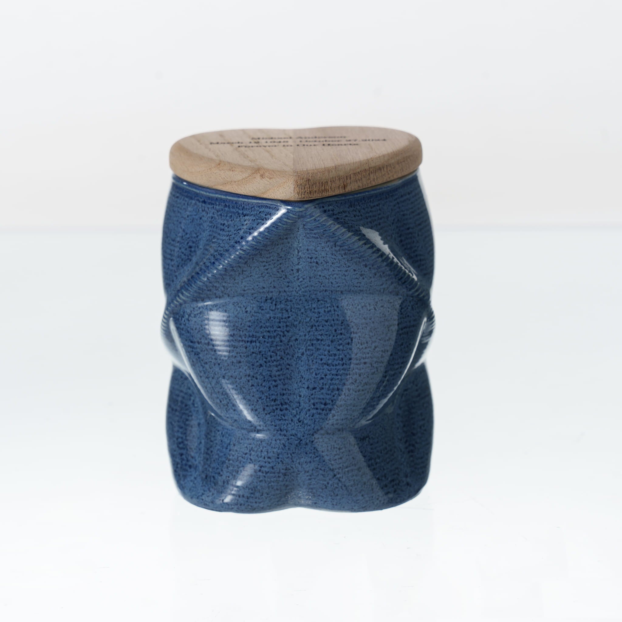 Pulvis Art Urns - Small Size Urn -Cremation Urn "Nexus" - 3D Printed Ceramic Urn | Blue Melange | Keepsake