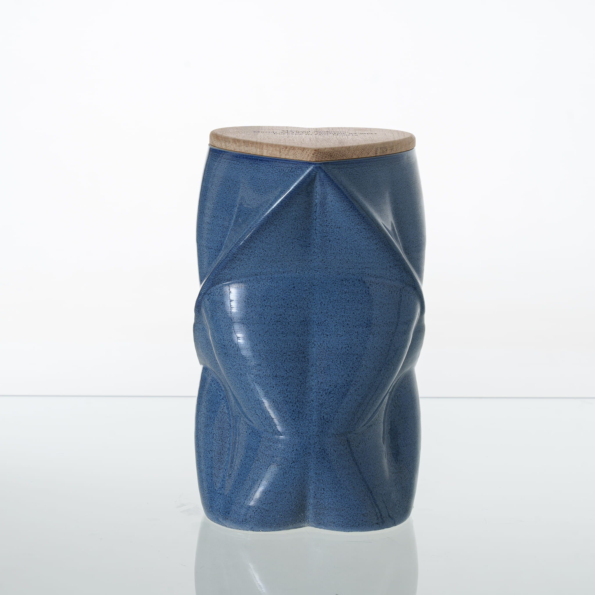 Pulvis Art Urns Adult Size Urn Cremation Urn "Nexus" - 3D Printed Ceramic Urn | Blue Melange | Large