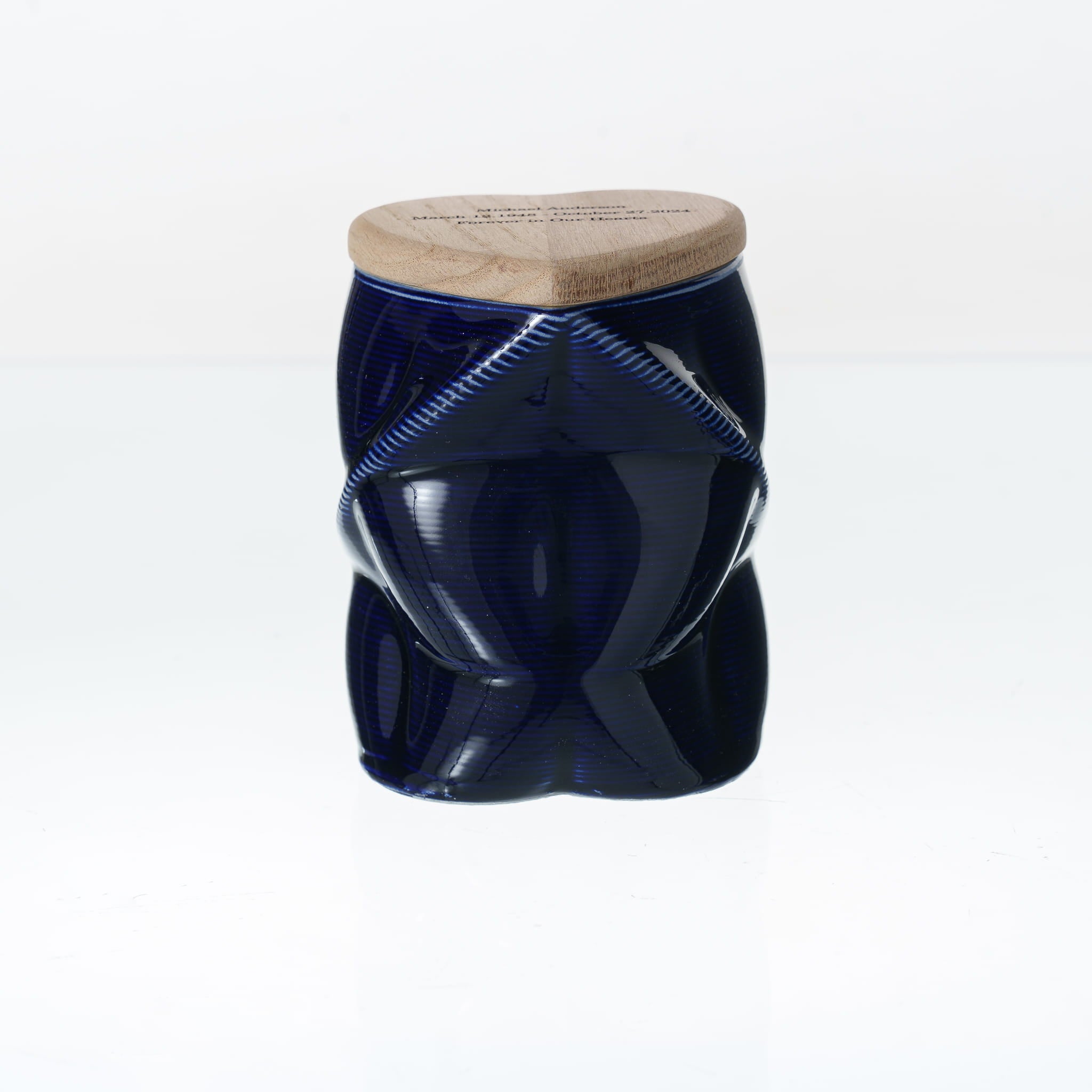 Pulvis Art Urns - Small Size Urn -Cremation Urn "Nexus" - 3D Printed Ceramic Urn | Cobalt Metalic | Keepsake