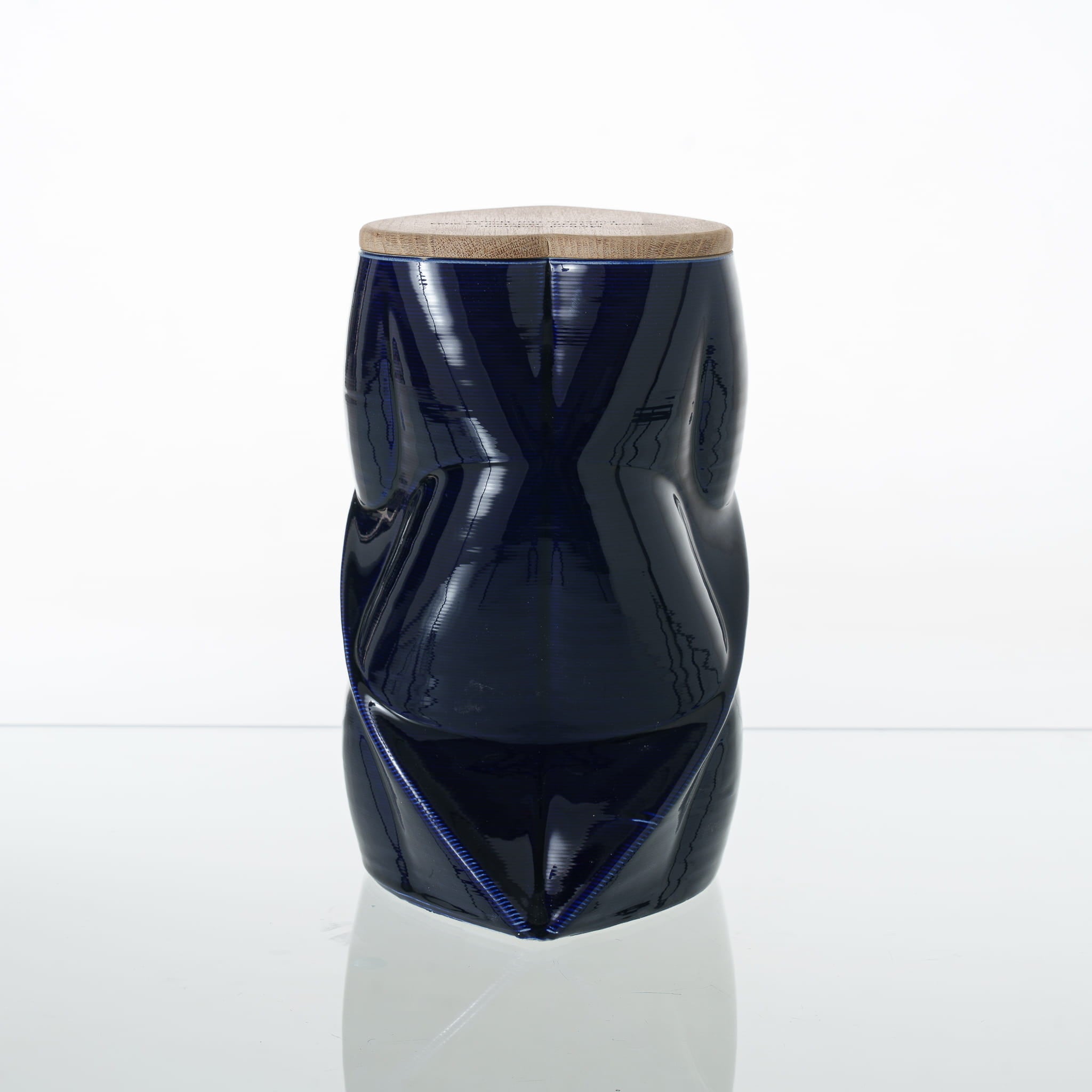 Pulvis Art Urns Adult Size Urn Cremation Urn "Nexus" - 3D Printed Ceramic Urn | Cobalt Metalic | Large