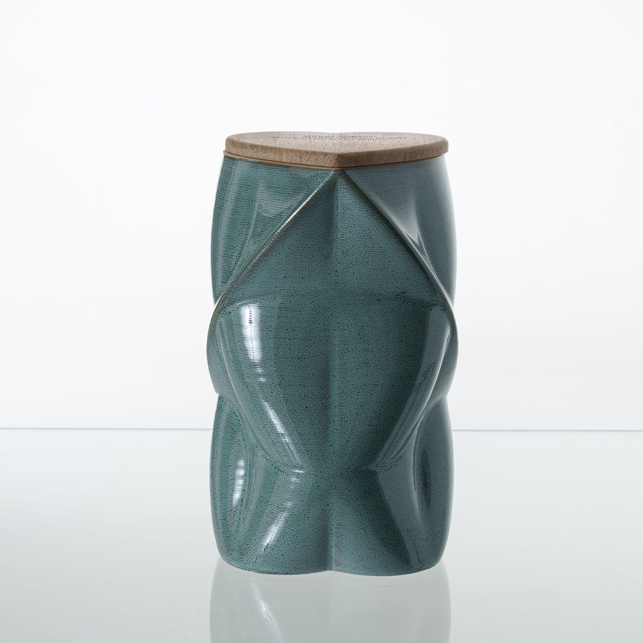 Pulvis Art Urns Adult Size Urn Cremation Urn "Nexus" - 3D Printed Ceramic Urn | Oily Green | Large