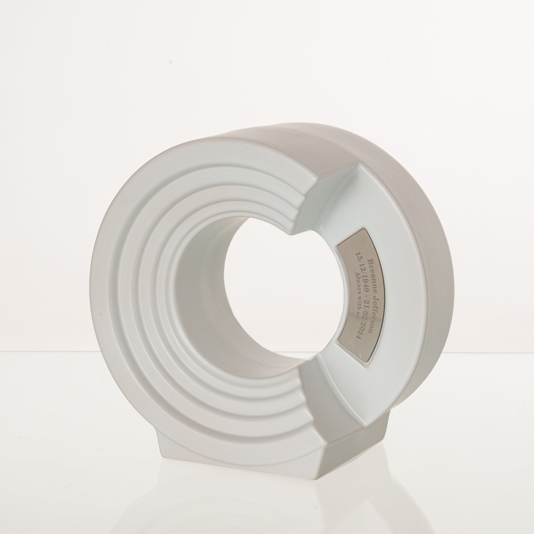 Pulvis Art Urns Adult Size Urn Cremation Urn "Solace" - Adult Memorial Urn | White Matte | Ceramic