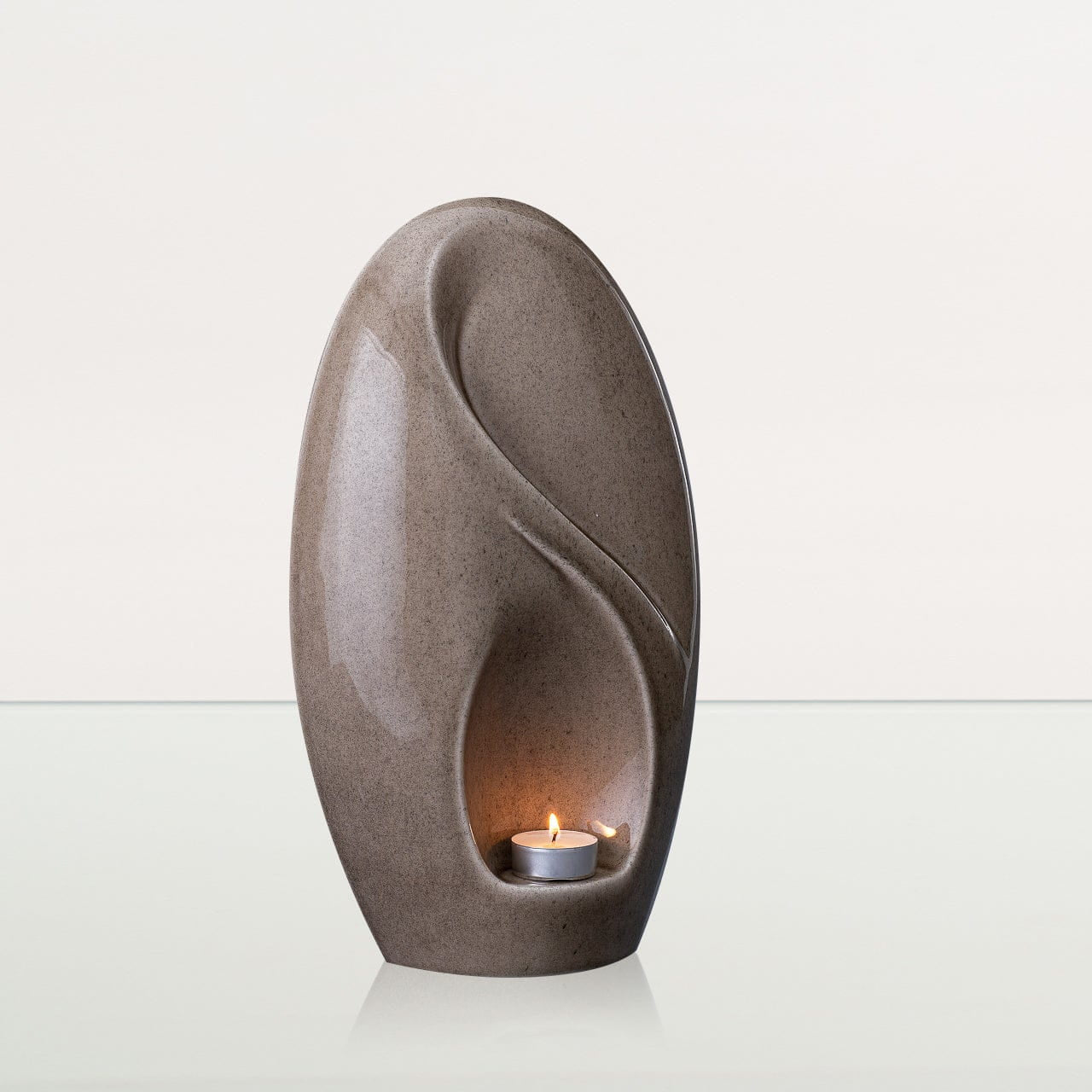 Eternity Handmade Cremation Urn for Ashes - Large | Beige Grey | Ceramic Urn - Pulvis Art Urns