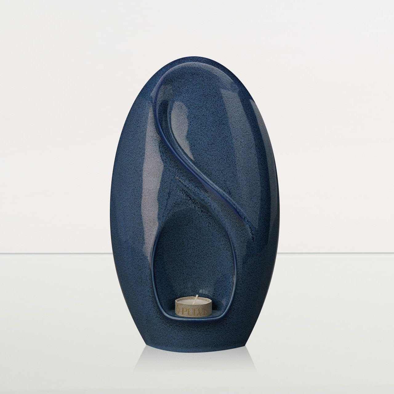 Eternity Handmade Cremation Urn for Ashes - Large | Blue Melange | Ceramic Urn - Pulvis Art Urns