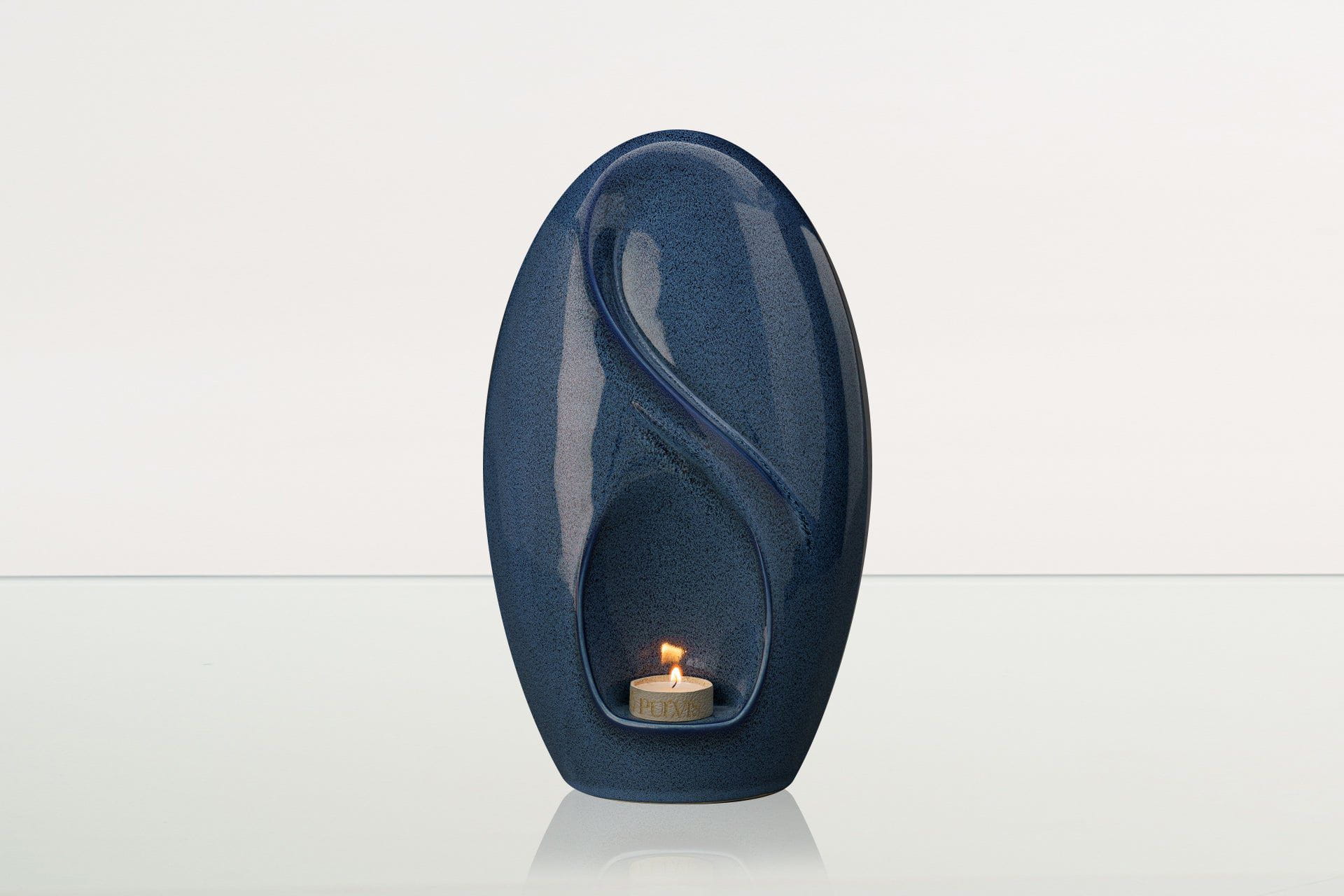 Eternity Handmade Cremation Urn for Ashes - Large | Blue Melange | Ceramic Urn - Pulvis Art Urns