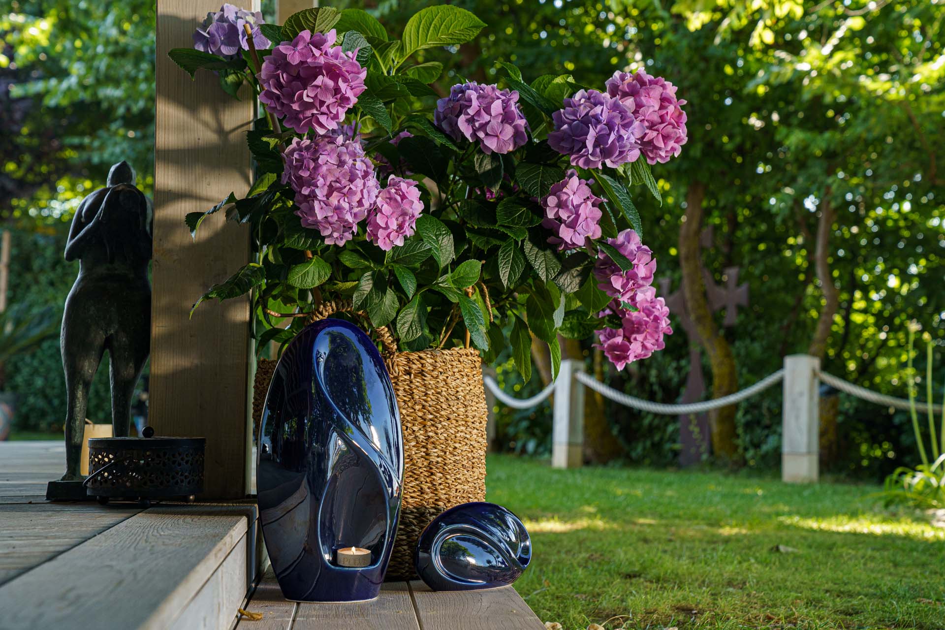 Eternity Handmade Cremation Urn for Ashes - Large Urn | Cobalt Metallic | Ceramic - Pulvis Art Urns